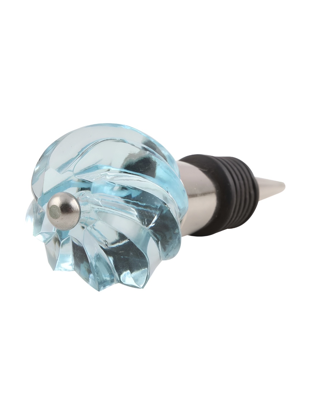 

Indianshelf Turquoise Blue & Black Textured Glass Wine Bottle Stopper