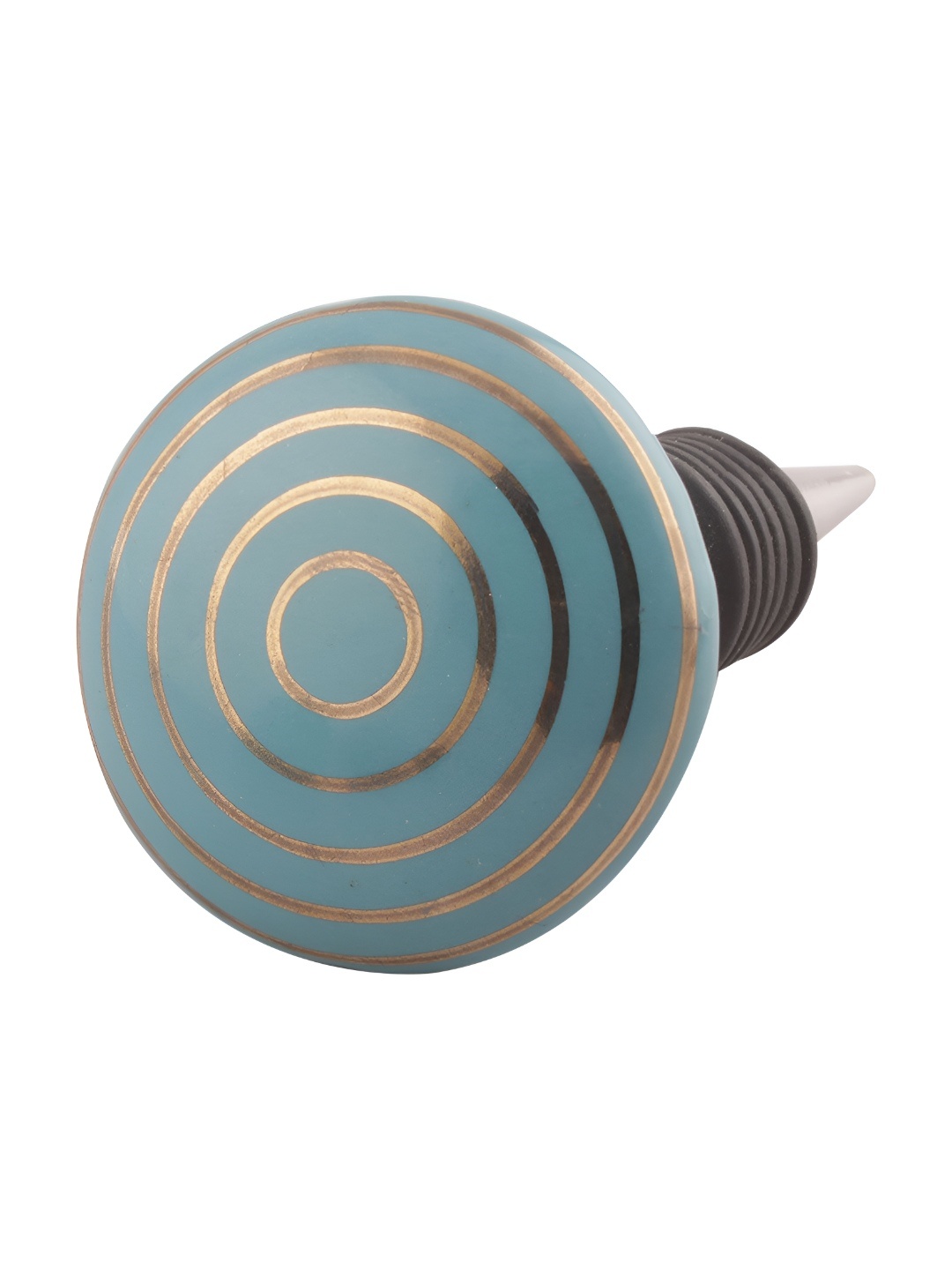 

Indianshelf Green & Gold Toned Printed Ceramic Leak-proof Wine Bottle Stopper