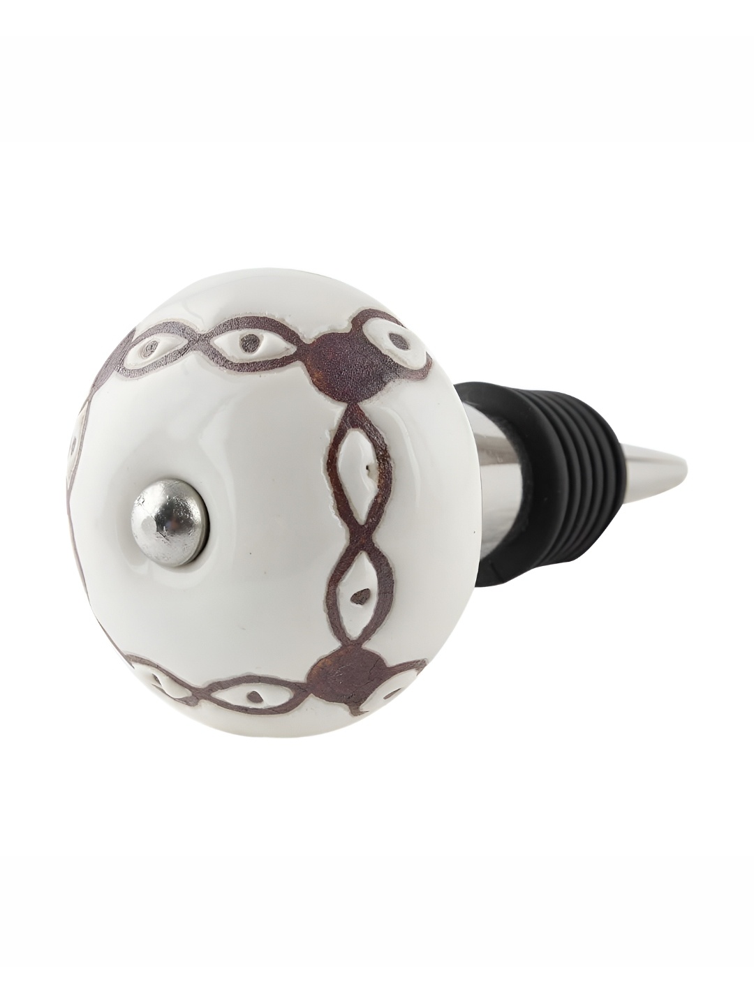 

Indianshelf White and Purple Etched Textured Ceramic Wine Bottle Stopper