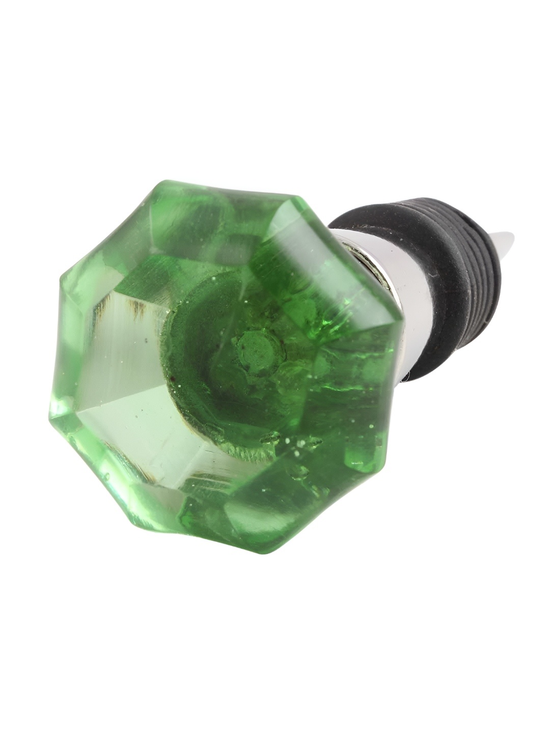 

Indianshelf Green and Black Diamond Glass Wine Bottle Stopper