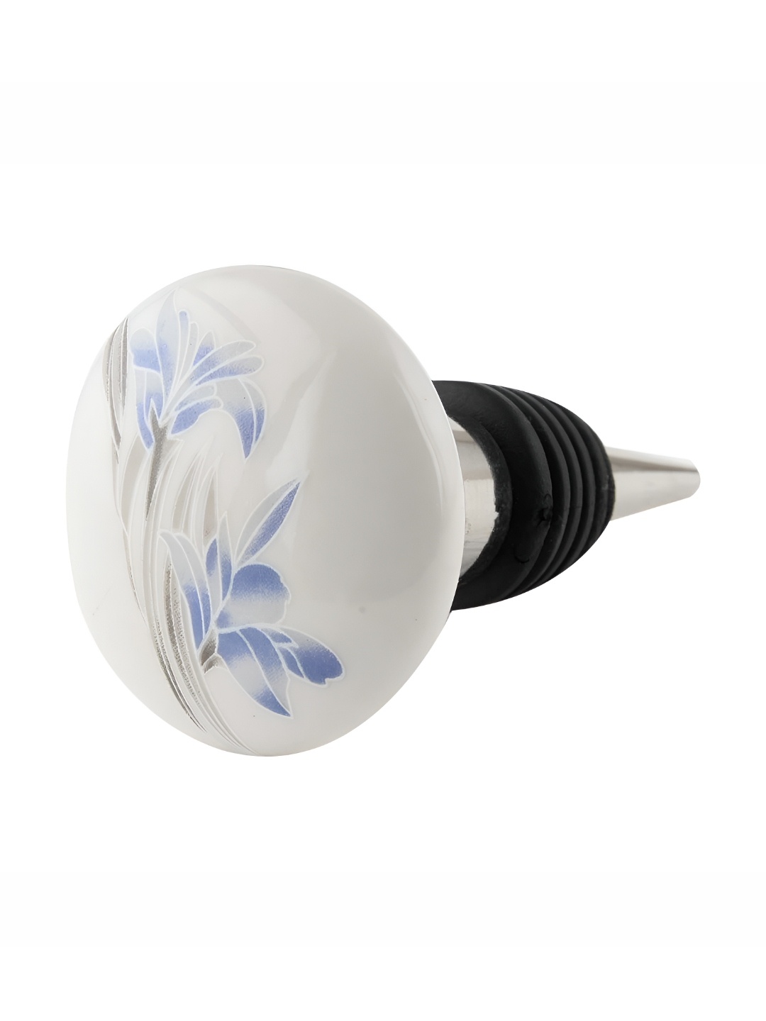 

Indianshelf White and Blue Flower Printed Ceramic Wine Bottle Stopper