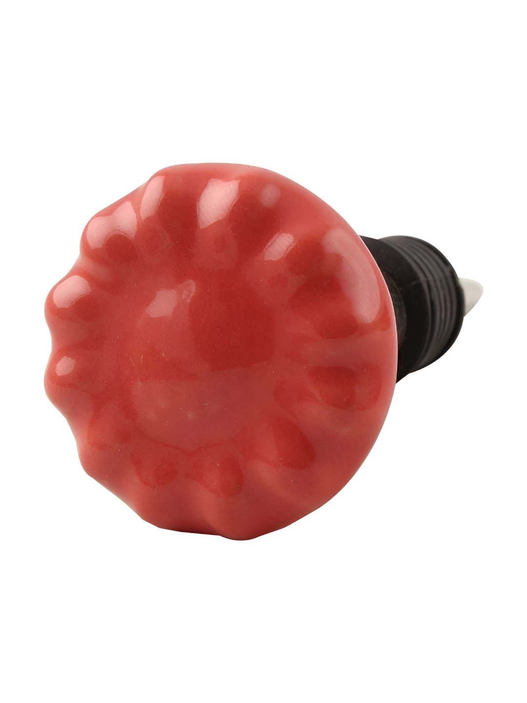 

Indianshelf Red and Black Flower Textured Ceramic Wine Bottle Stopper