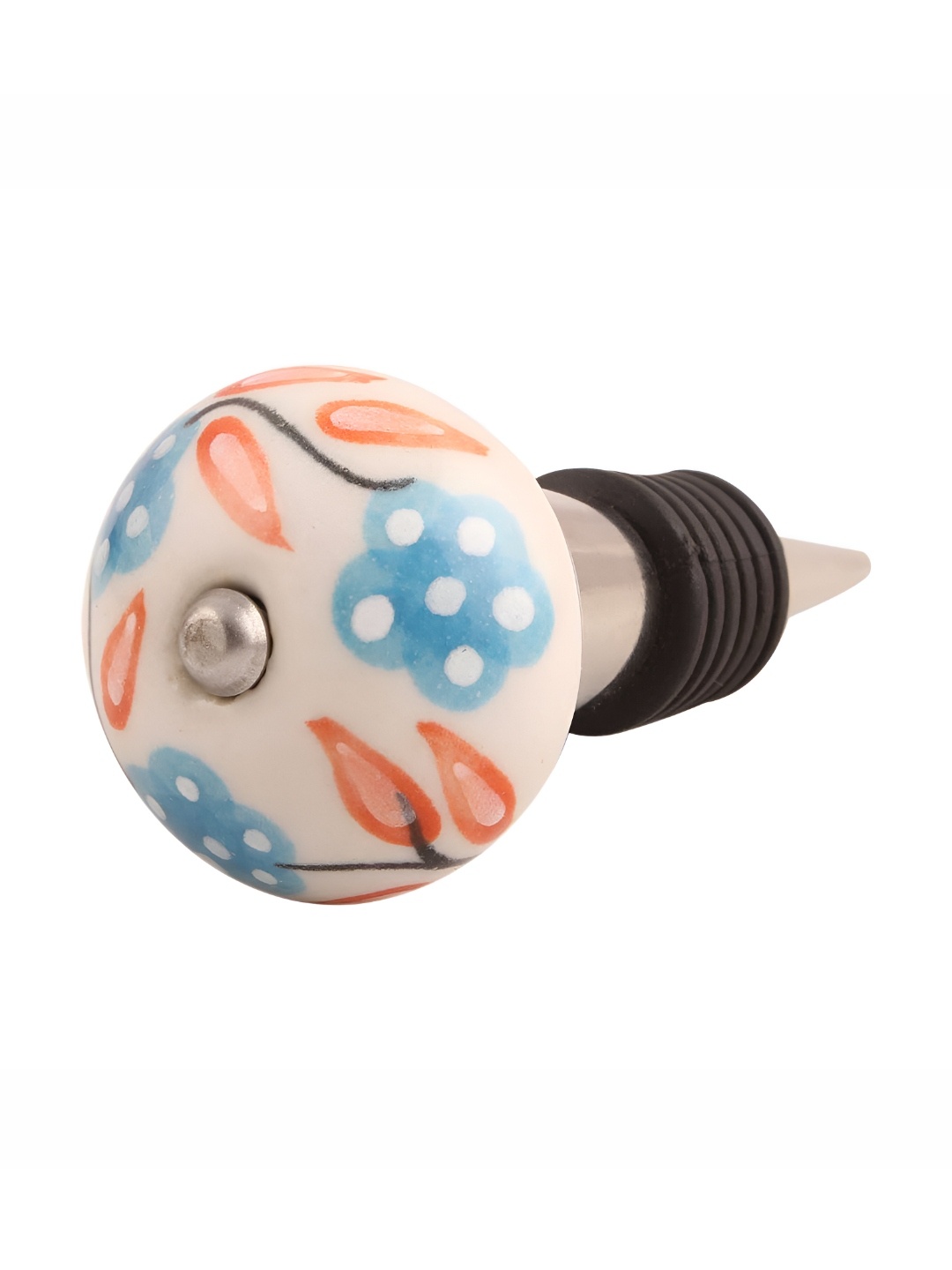 

Indianshelf Orange & Blue Leaf Flower Printed Ceramic Wine Bottle Stoppers
