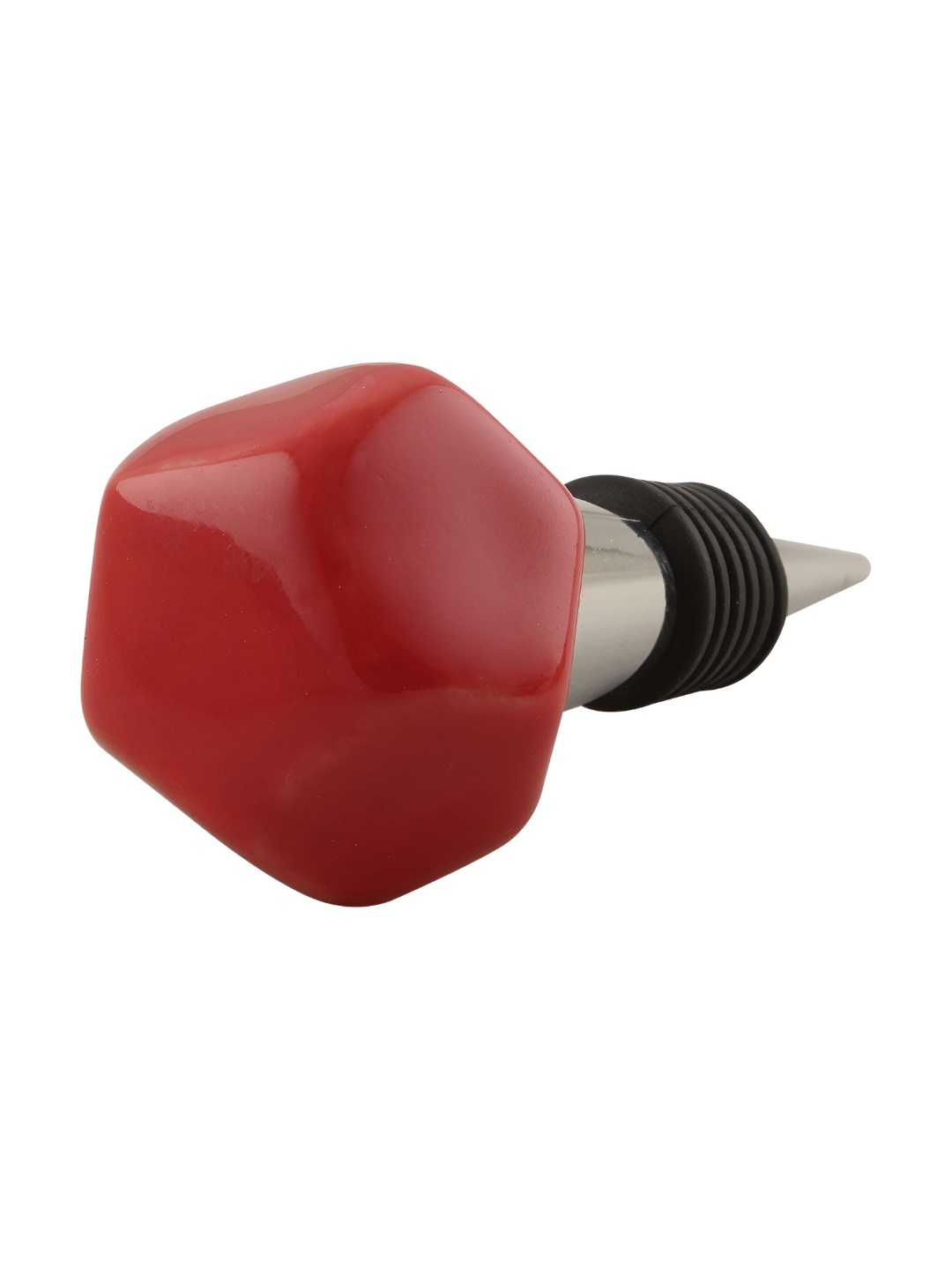 

Indianshelf Red & Silver Toned Ceramic Wine Bottle Stopper