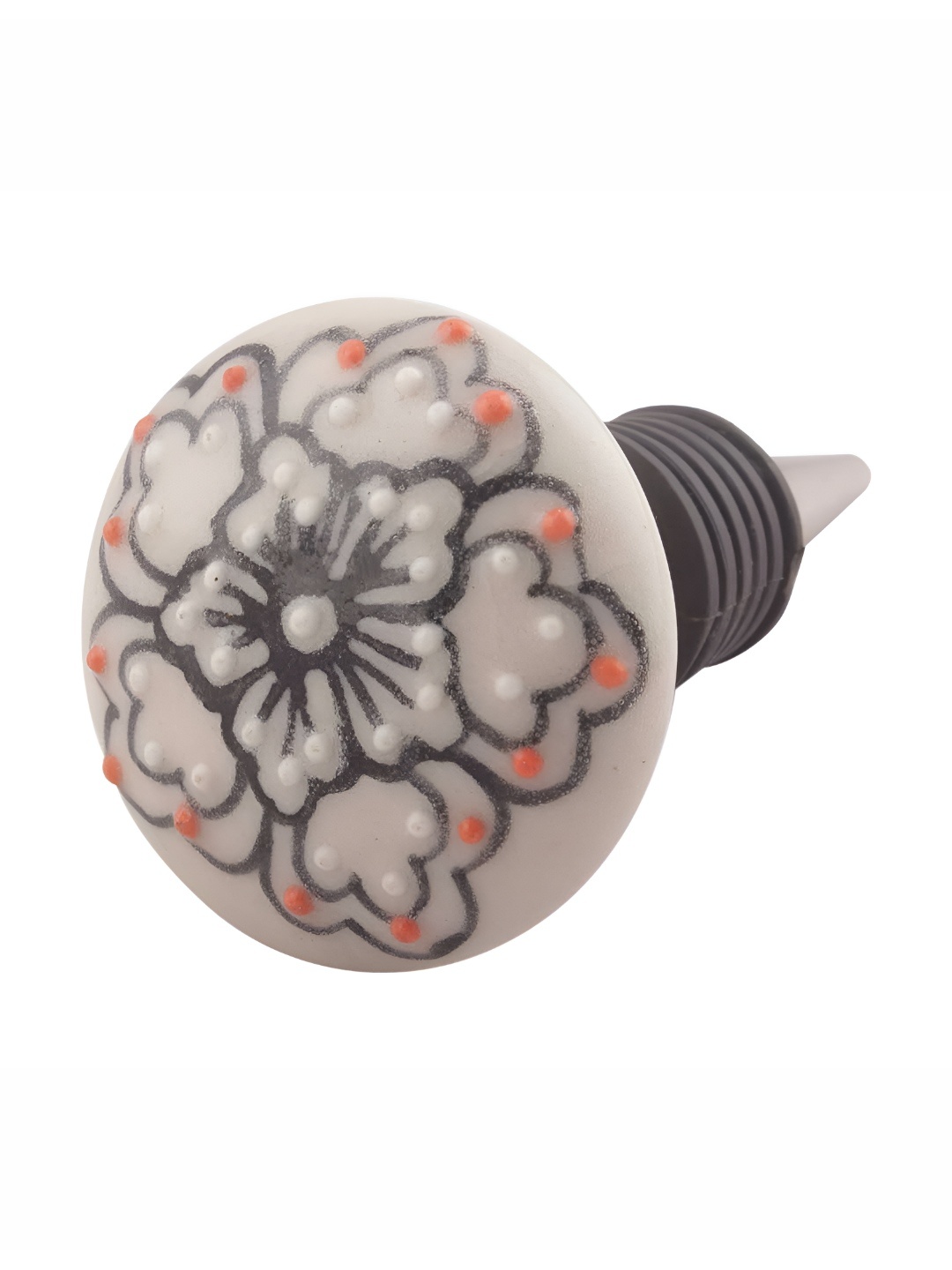 

Indianshelf Black & Grey Floral Printed High-quality Ceramic Bottle Stopper