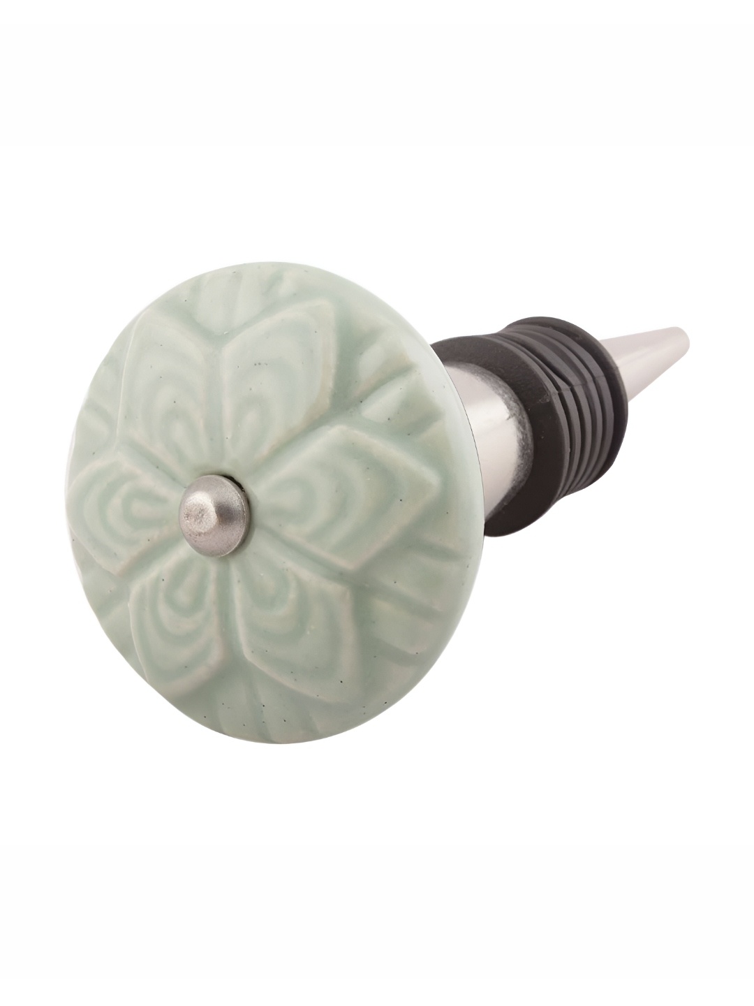 

Indianshelf Green & Black Printed Ceramic Wine Bottle Stopper