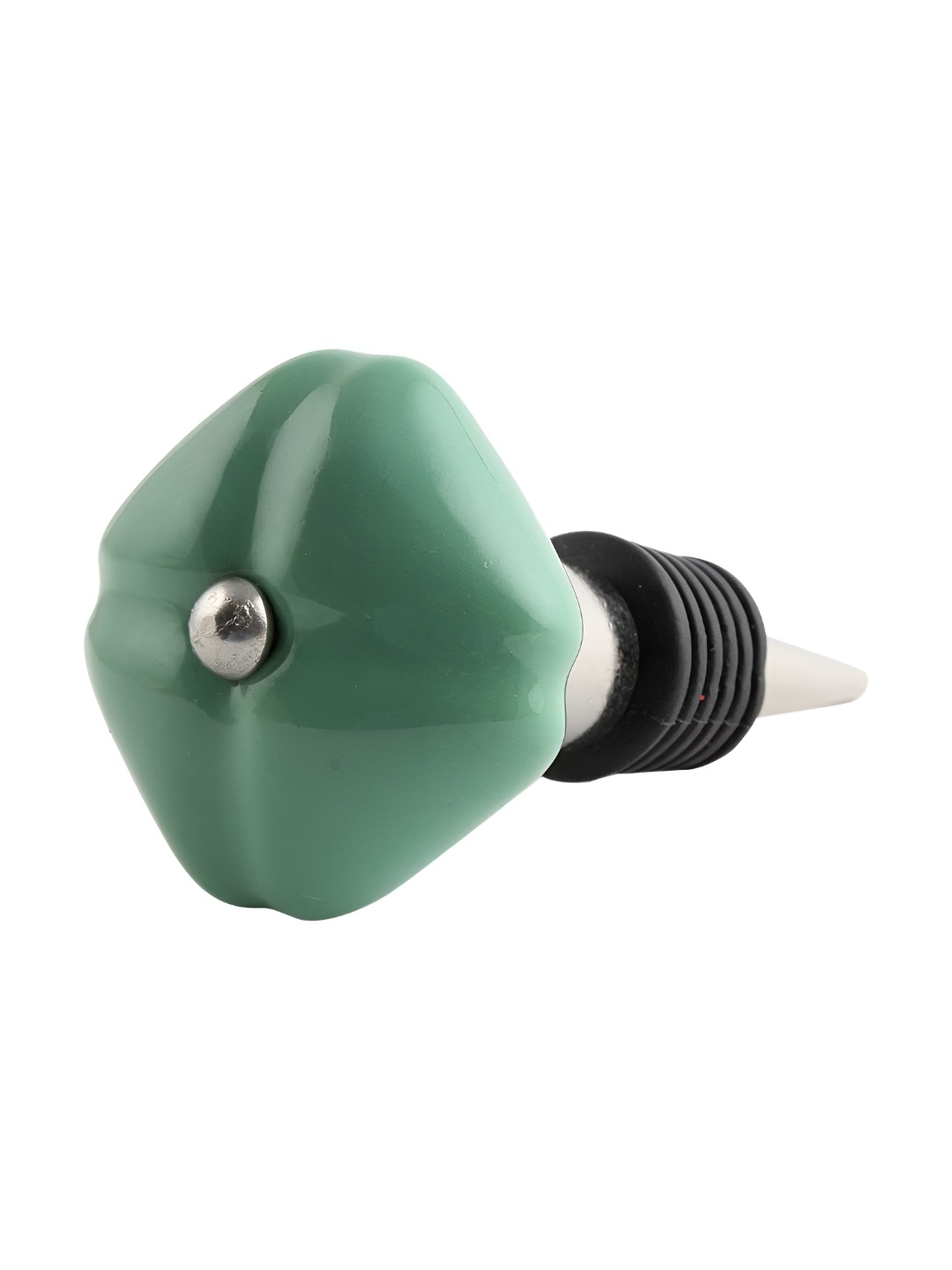 

Indianshelf Green & Silver Toned Ceramic Leak-proof Wine Bottle Stopper