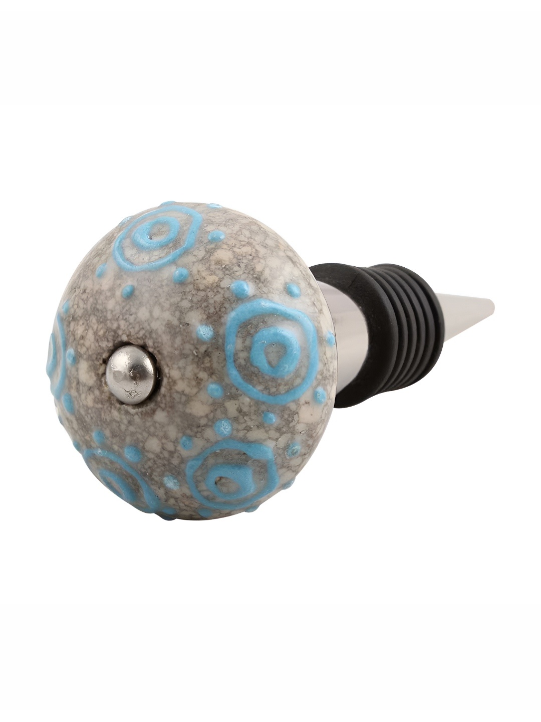 

Indianshelf Crackle Blue & Grey Textured Ceramic Wine Bottle Stopper