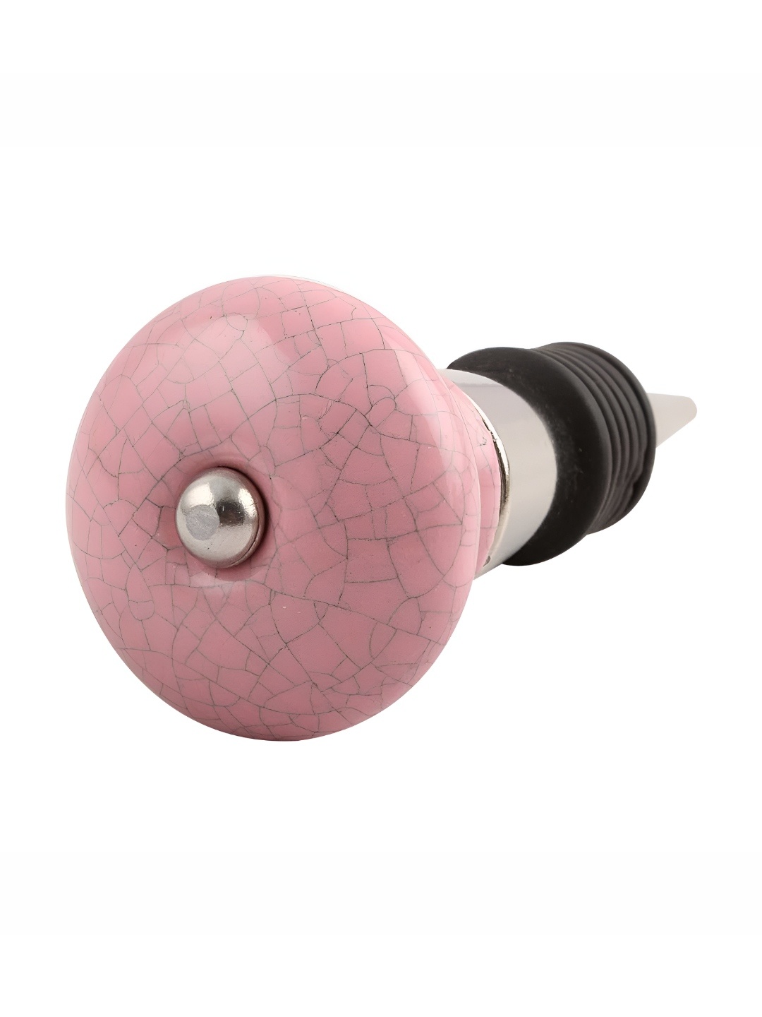 

Indianshelf Pink & Silver Toned Printed Ceramic Wine Bottle Stopper