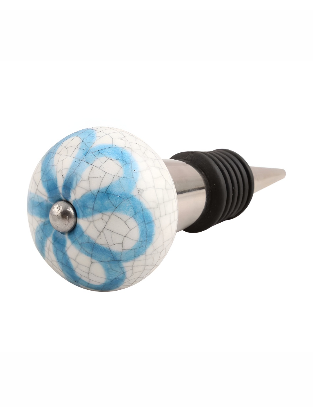 

Indianshelf Blue & White Printed Ceramic Wine Bottle Stopper