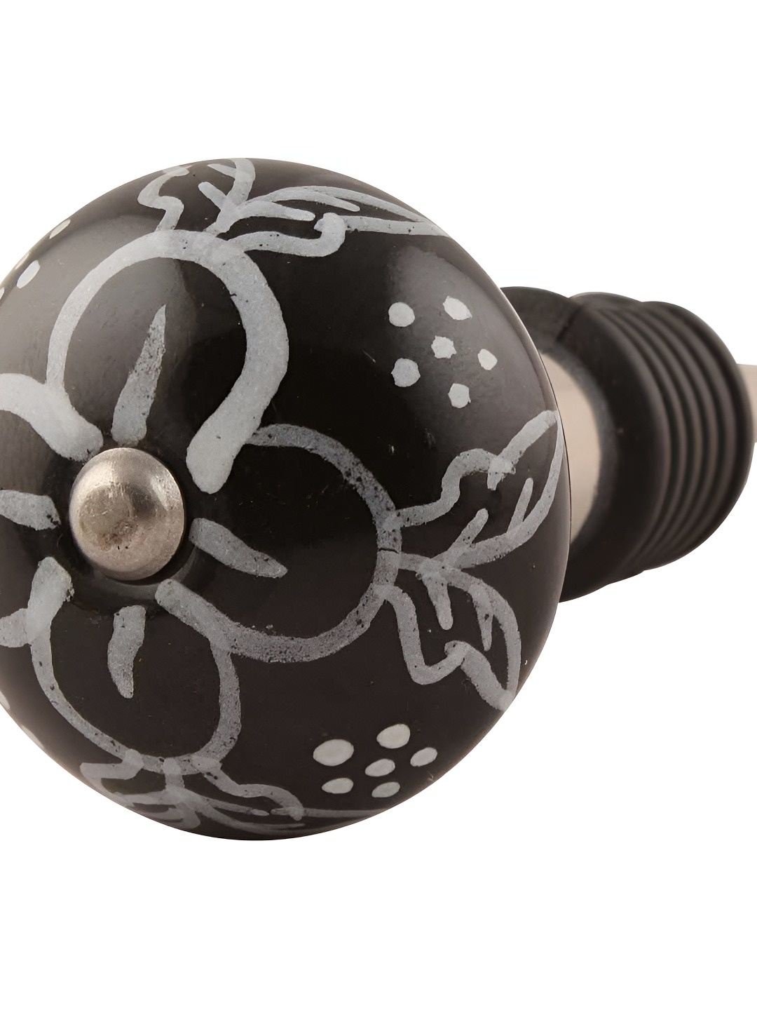 

Indianshelf Black & White Floral Printed Ceramic Wine Bottle Stopper