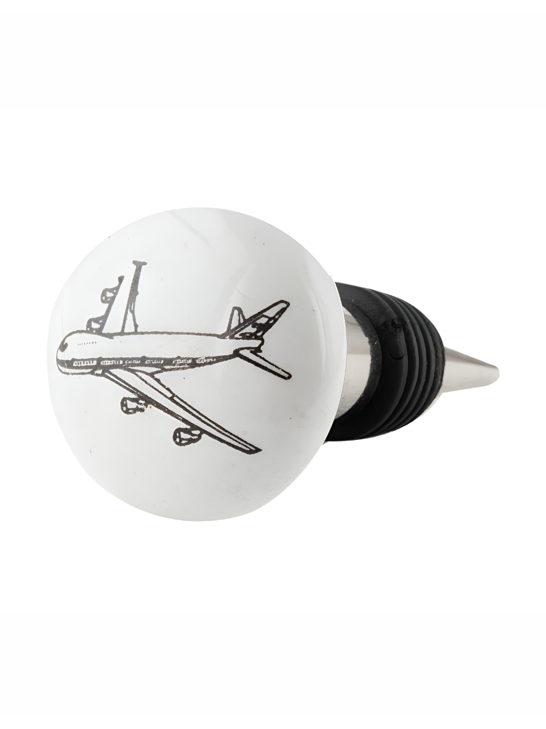 

Indianshelf Black & White Printed Ceramic Wine Bottle Stopper
