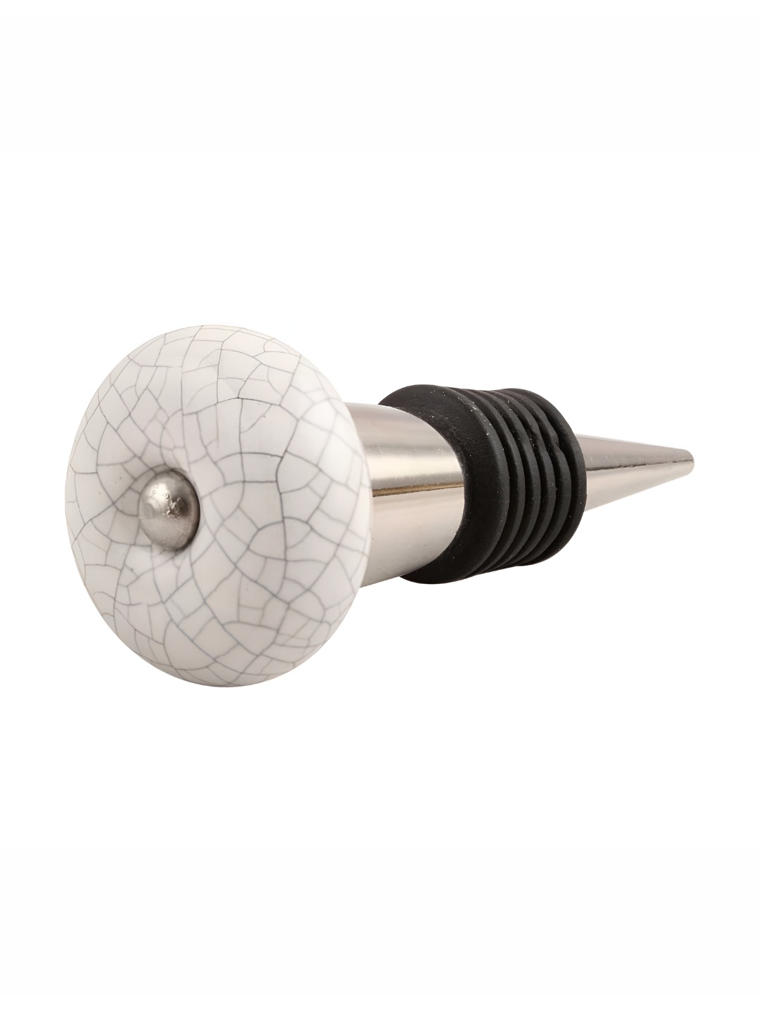 

Indianshelf White & Black Crackle Printed Ceramic Wine Bottle Stopper