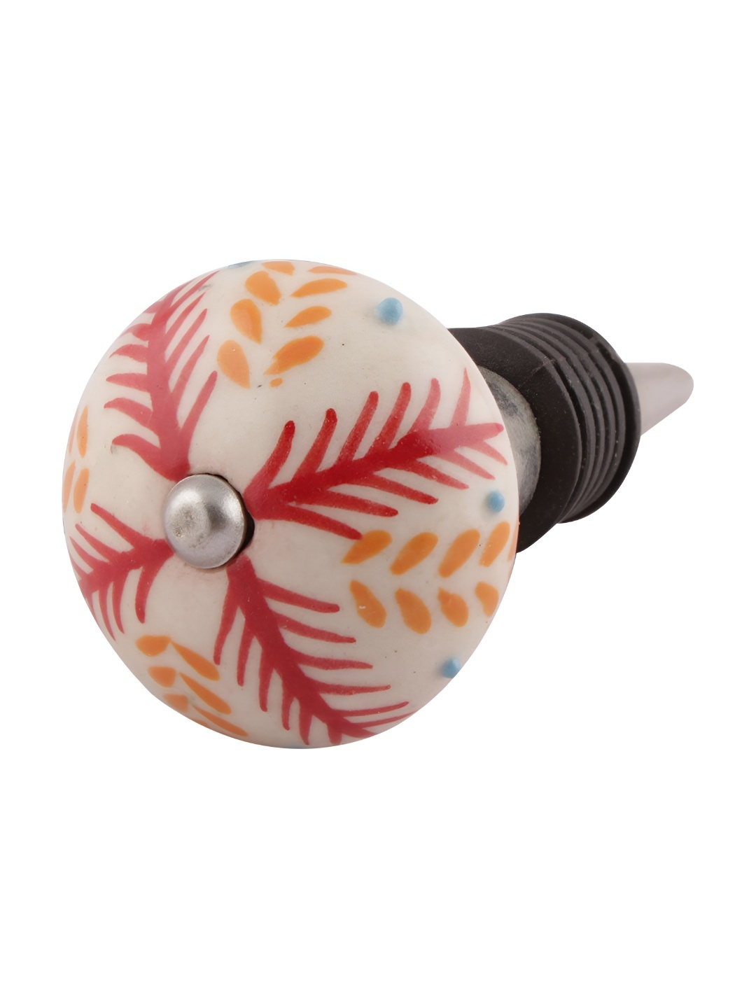 

Indianshelf Red & White Floral Printed Wine Bottle Stopper
