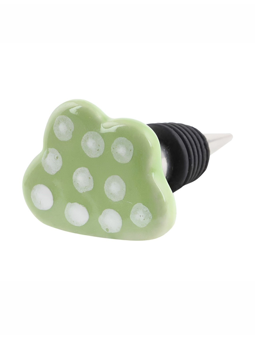 

Indianshelf Lime Green & White Dot Printed Ceramic Wine Bottle Stopper