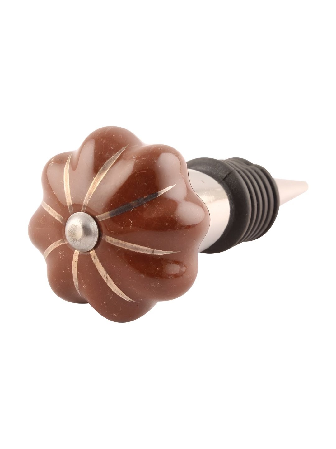 

Indianshelf Brown & Black Printed Ceramic Wine Bottle Stopper