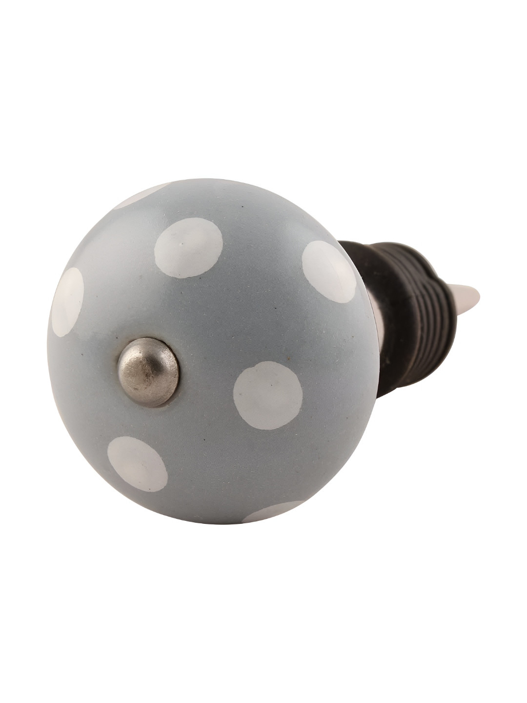 

Indianshelf Grey and White Dotted Printed Ceramic Wine Bottle Stopper