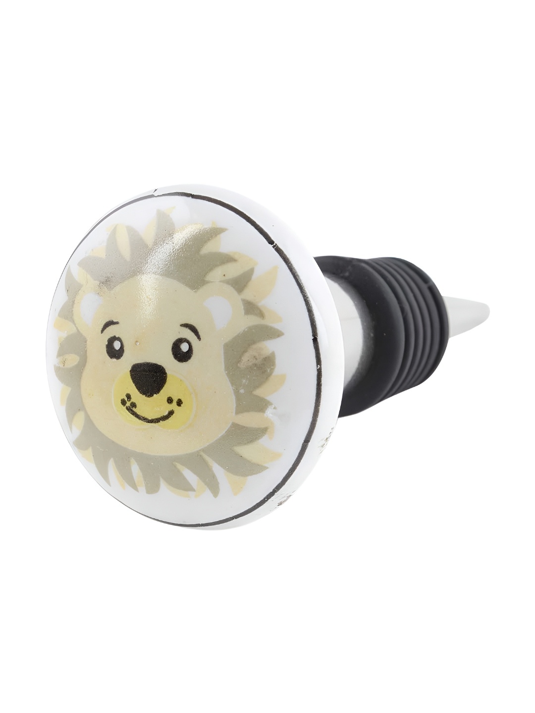 

Indianshelf White and Grey Panda Printed Ceramic Wine Bottle Stopper