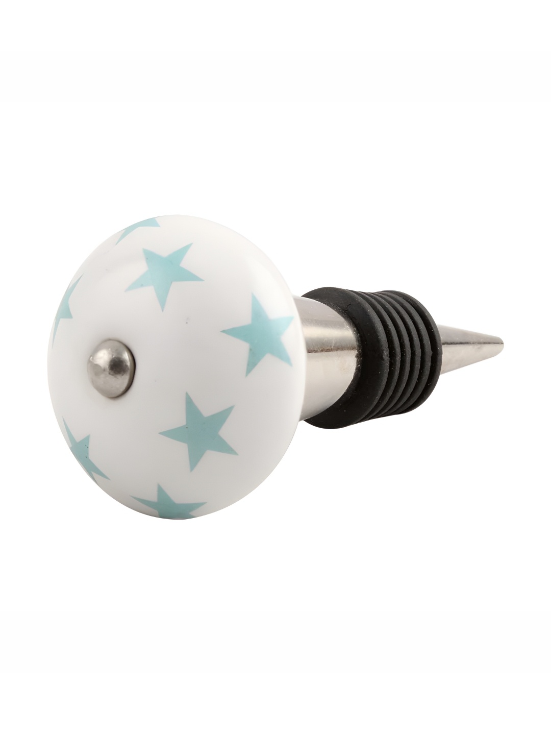 

Indianshelf White & Turquoise Blue Ceramic Wine Bottle Stopper