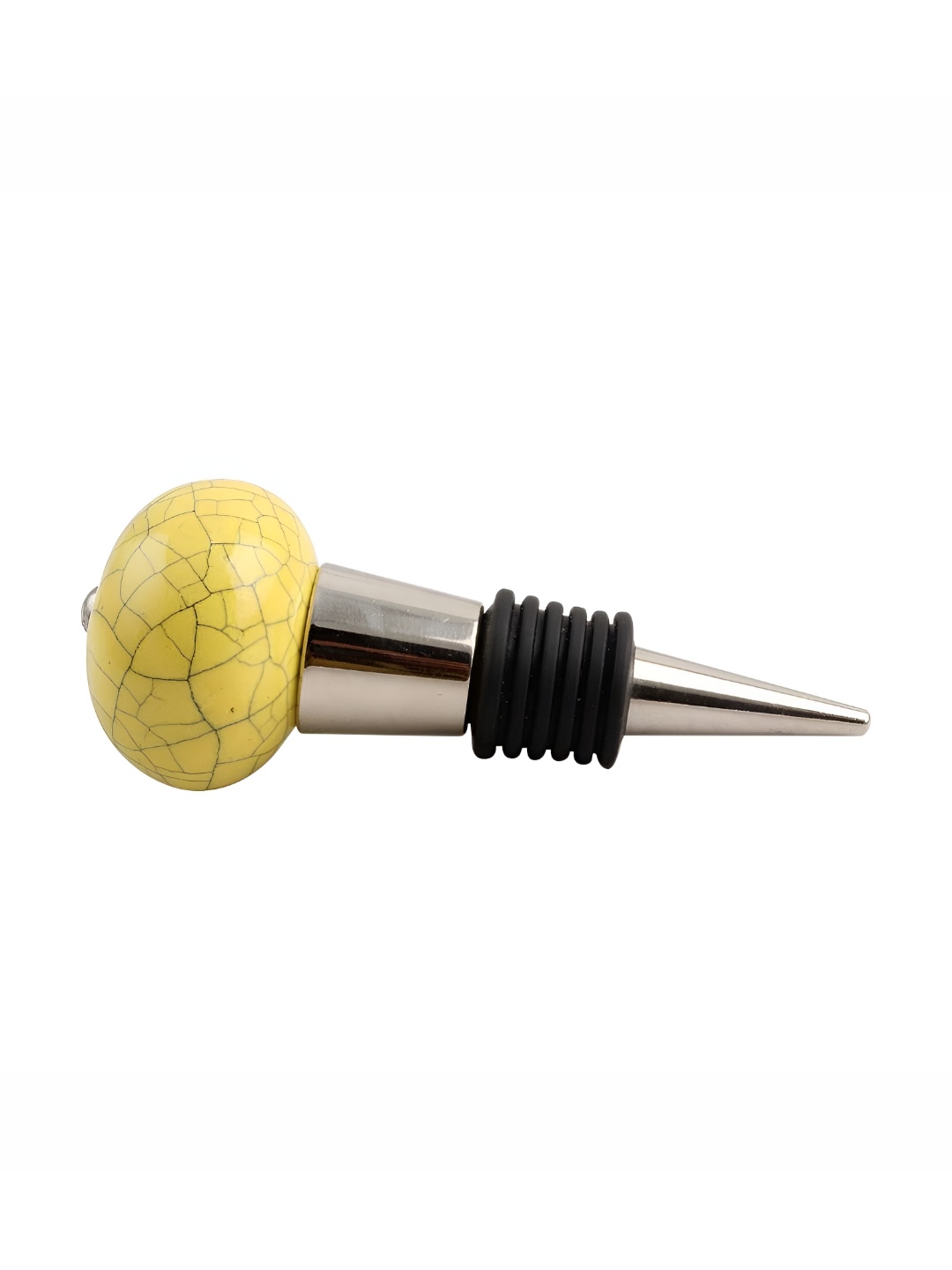 

Indianshelf Yellow & Black Crackle Printed Ceramic Wine Bottle Stopper