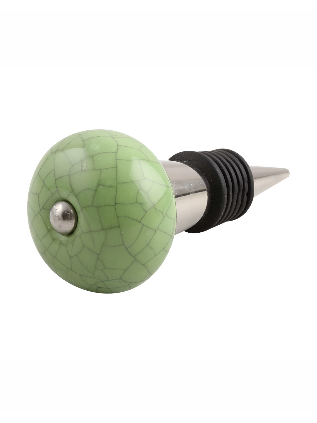 

Indianshelf Green & Black Crackle Printed Ceramic Wine Bottle Stopper