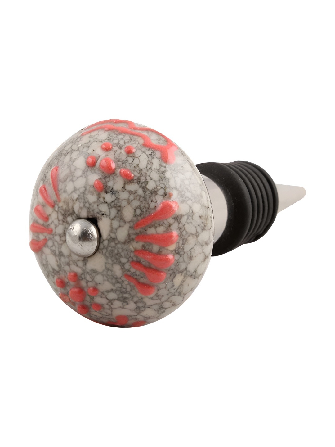 

Indianshelf Pink and Grey Floral Printed Ceramic Wine Bottle Stopper