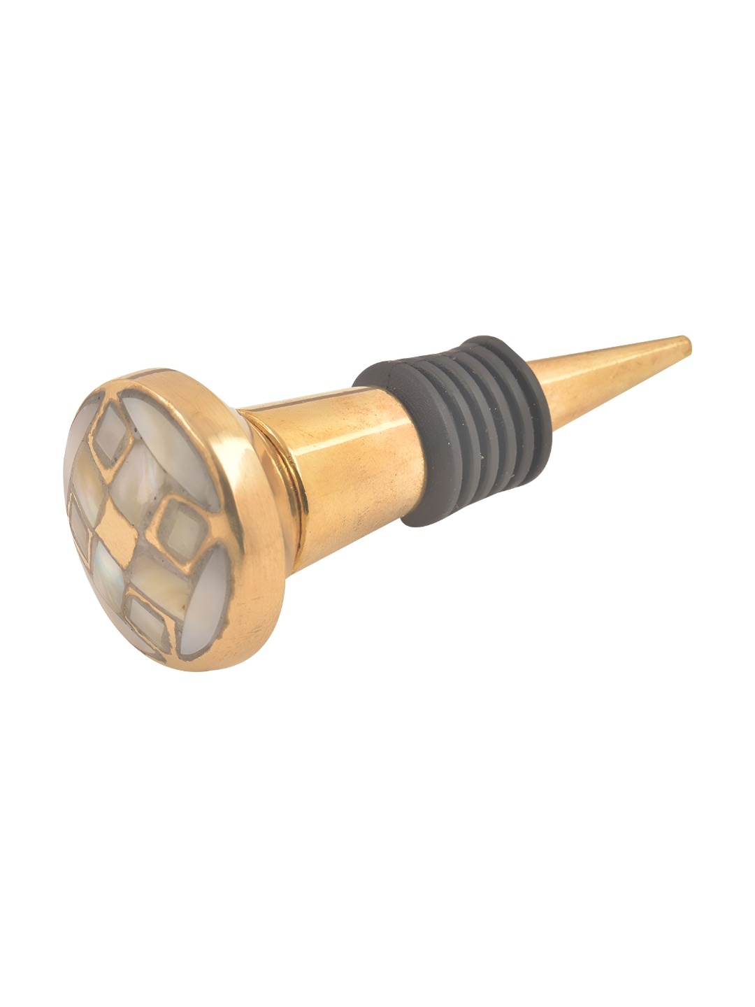 

Indianshelf Gold Toned & Grey Metal Wine Bottle Stopper