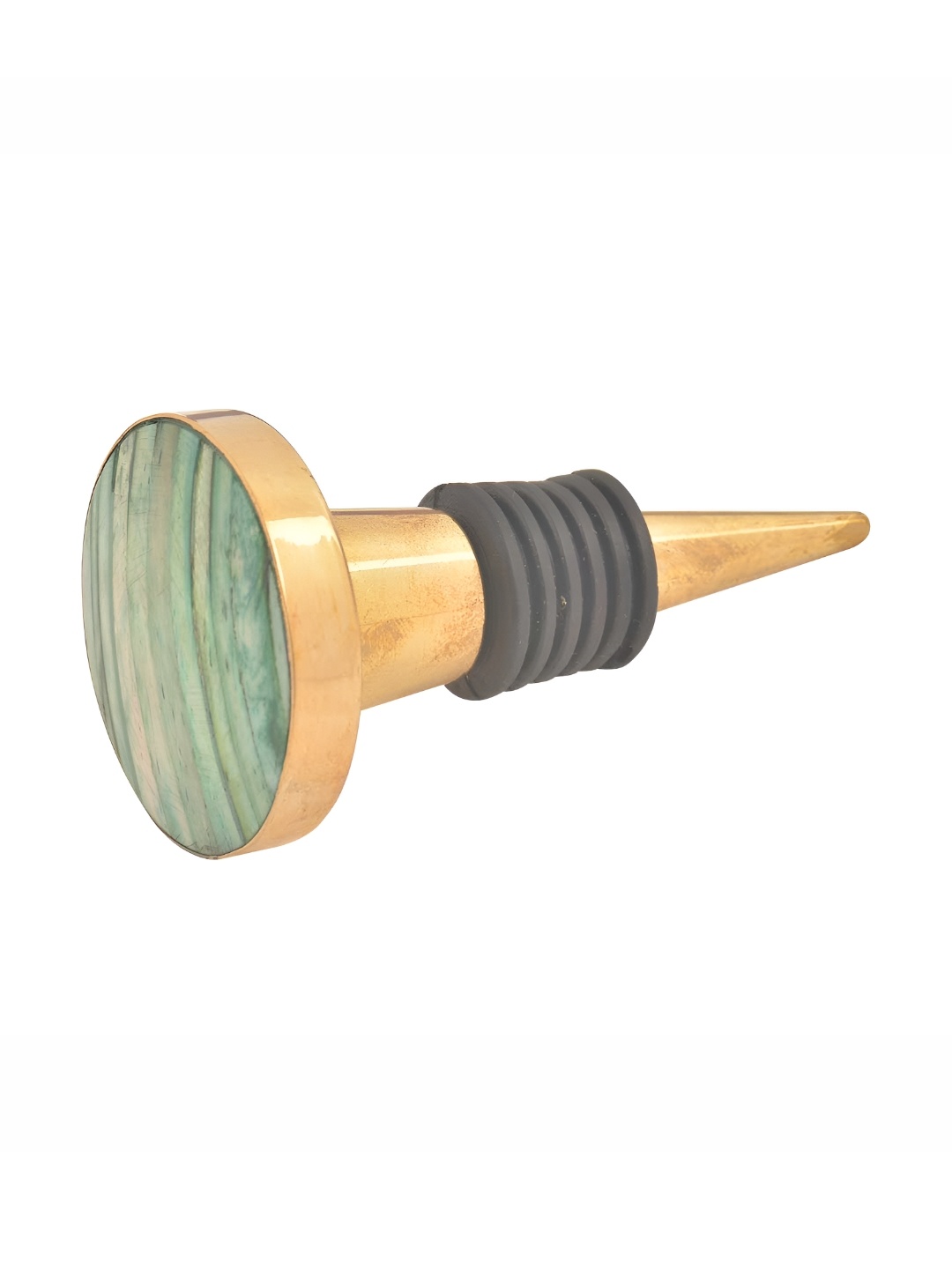 

Indianshelf Green & Gold Toned Printed Durable Bone Wine Bottle Stopper