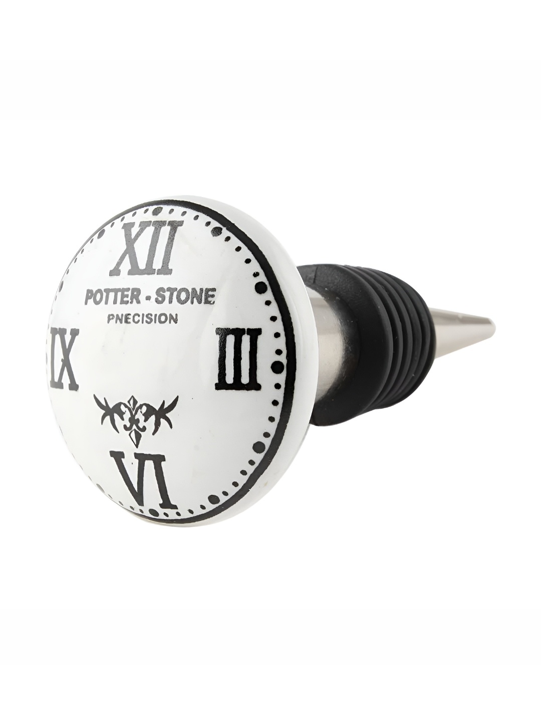 

Indianshelf Black & White Printed Ceramic Wine Bottle Stopper