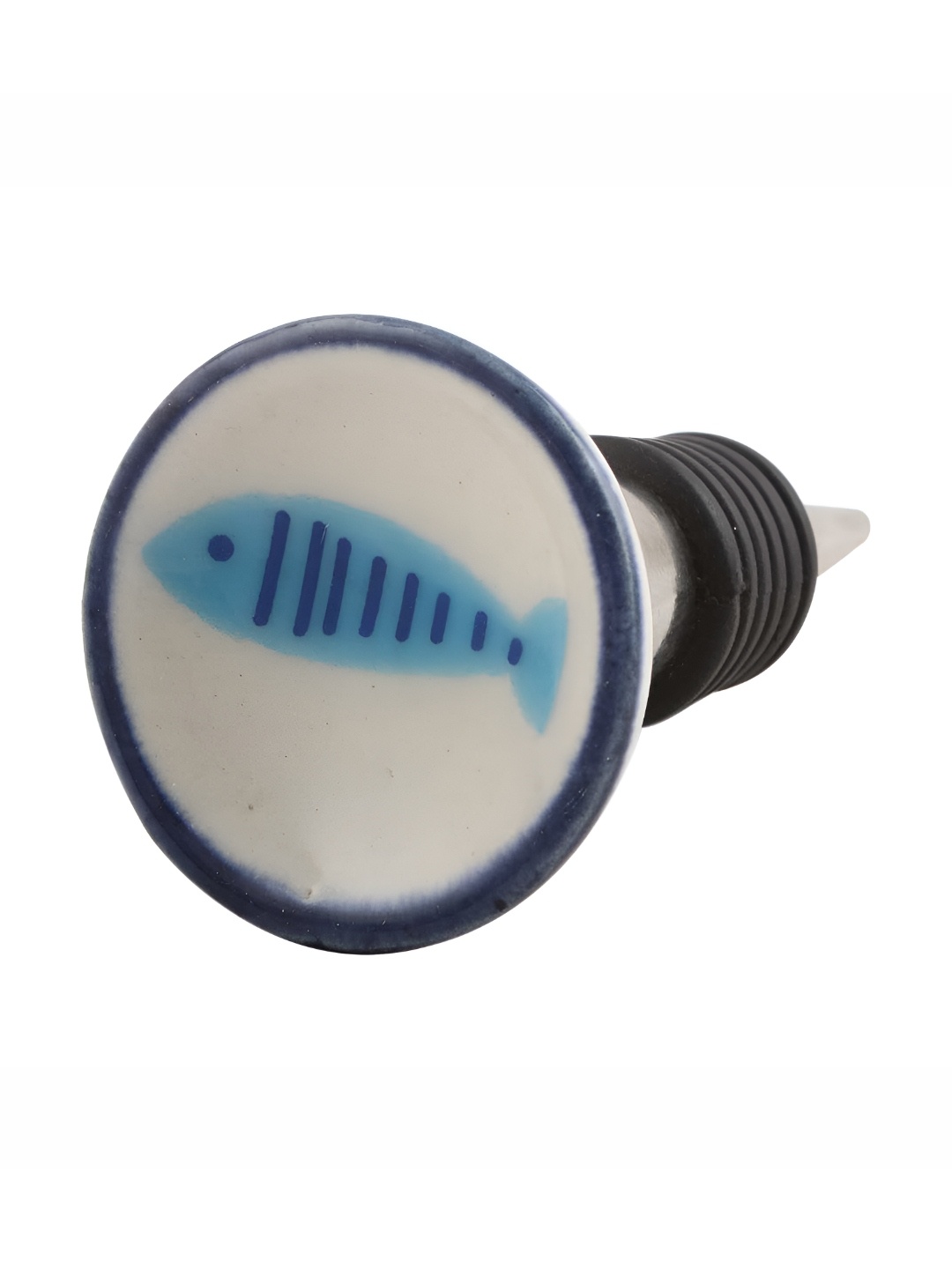 

Indianshelf Turquoise Blue & White Printed Ceramic Wine Bottle Stopper