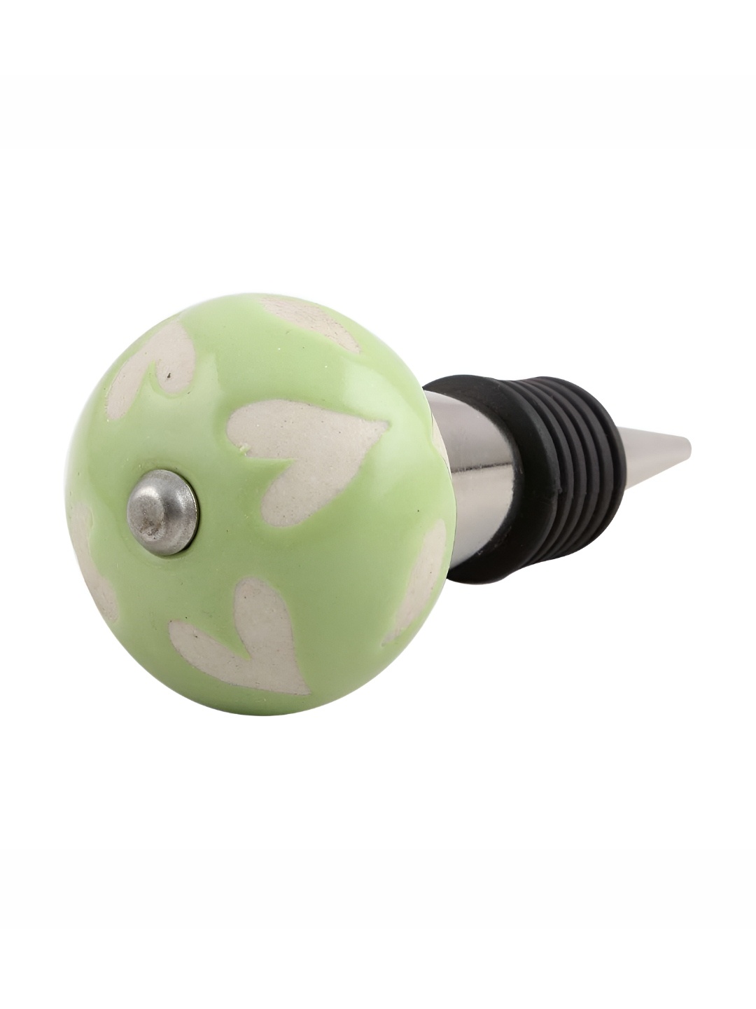 

Indianshelf Etched Green & White Printed Wine Bottle Stopper