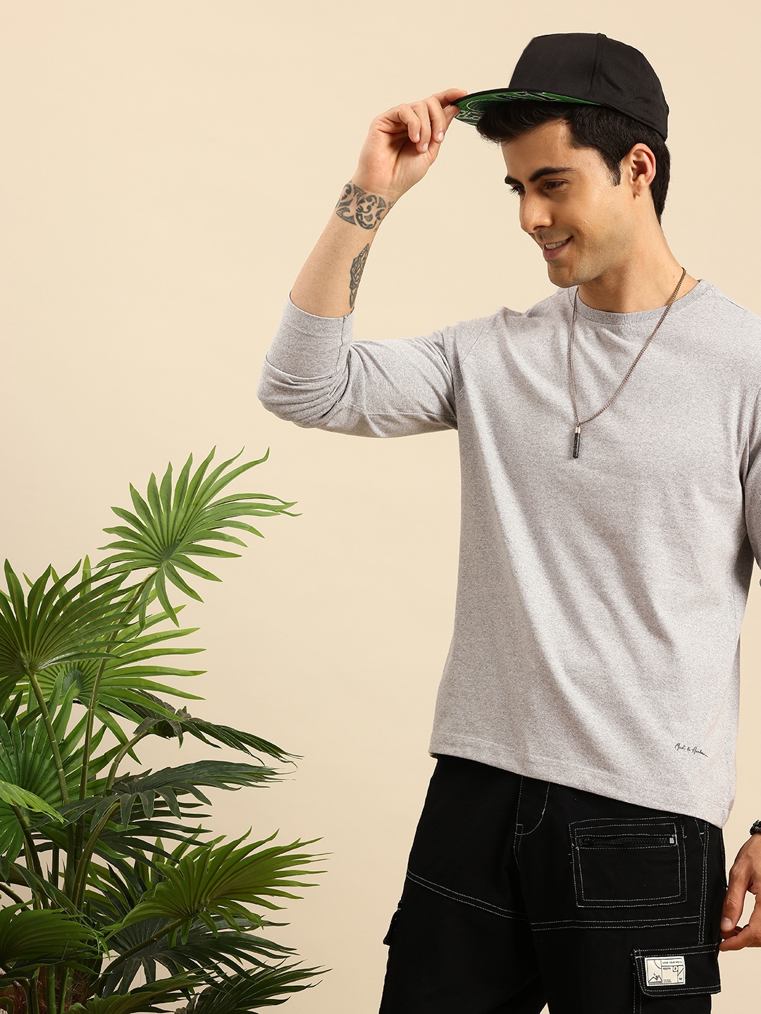 

Mast & Harbour Long Sleeve T-shirt, Grey melange