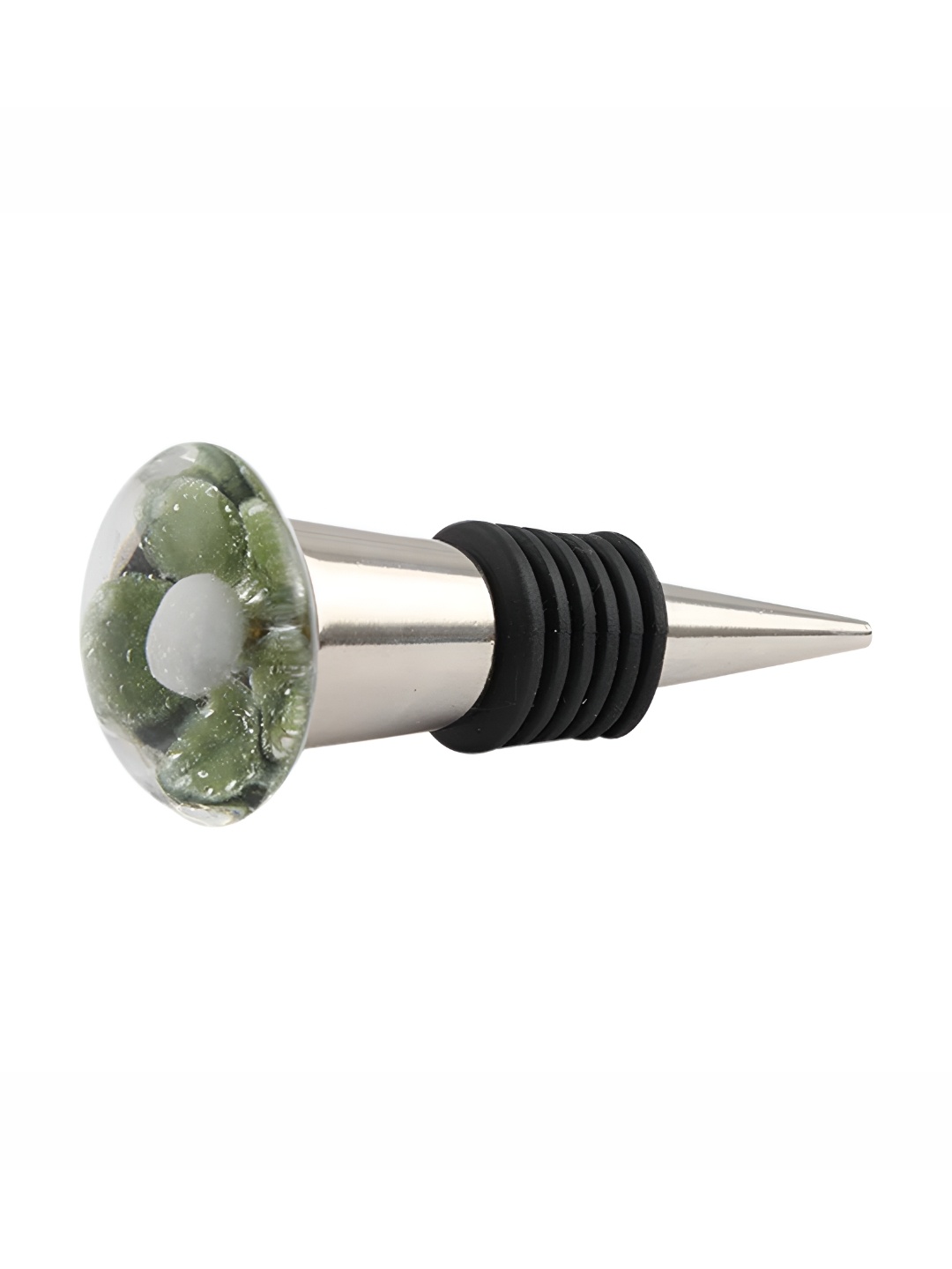 

Indianshelf Green & Transparent Flower Printed Ceramic Wine Bottle Stopper