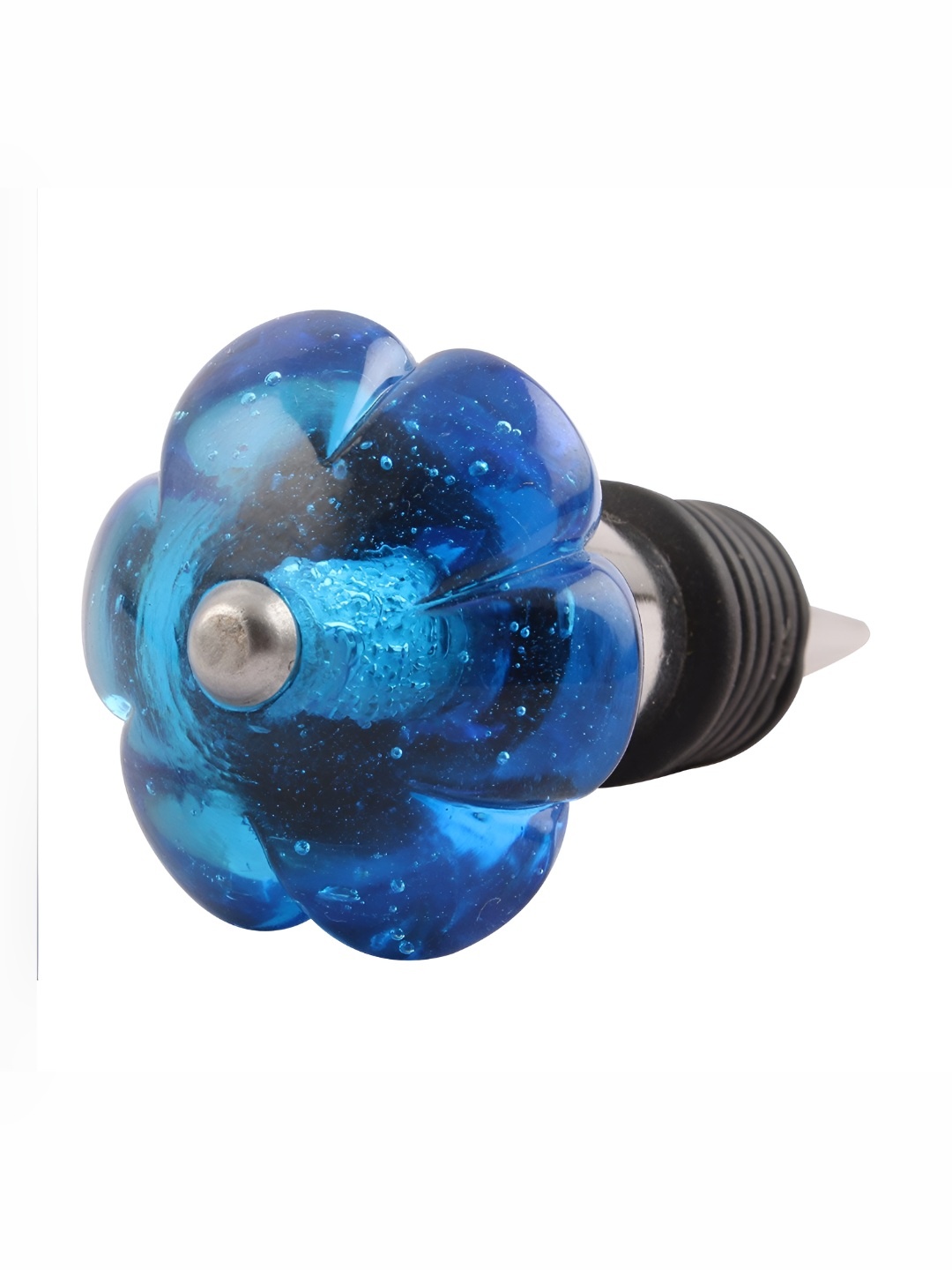 

Indianshelf Blue & Black Textured Glass Wine Bottle Stopper