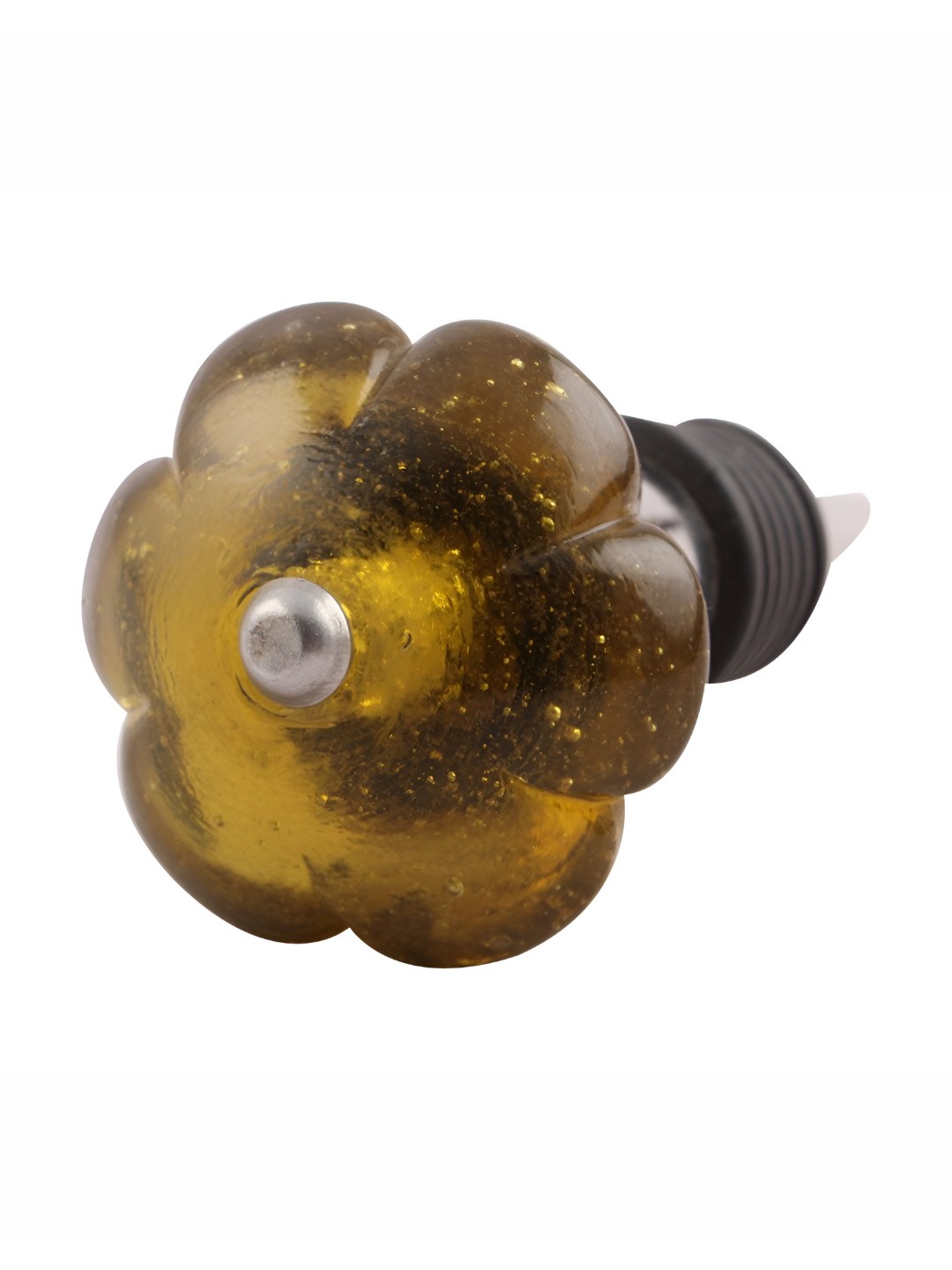 

Indianshelf Olive and Black Melon Flower Textured Glass Wine Bottle Stopper