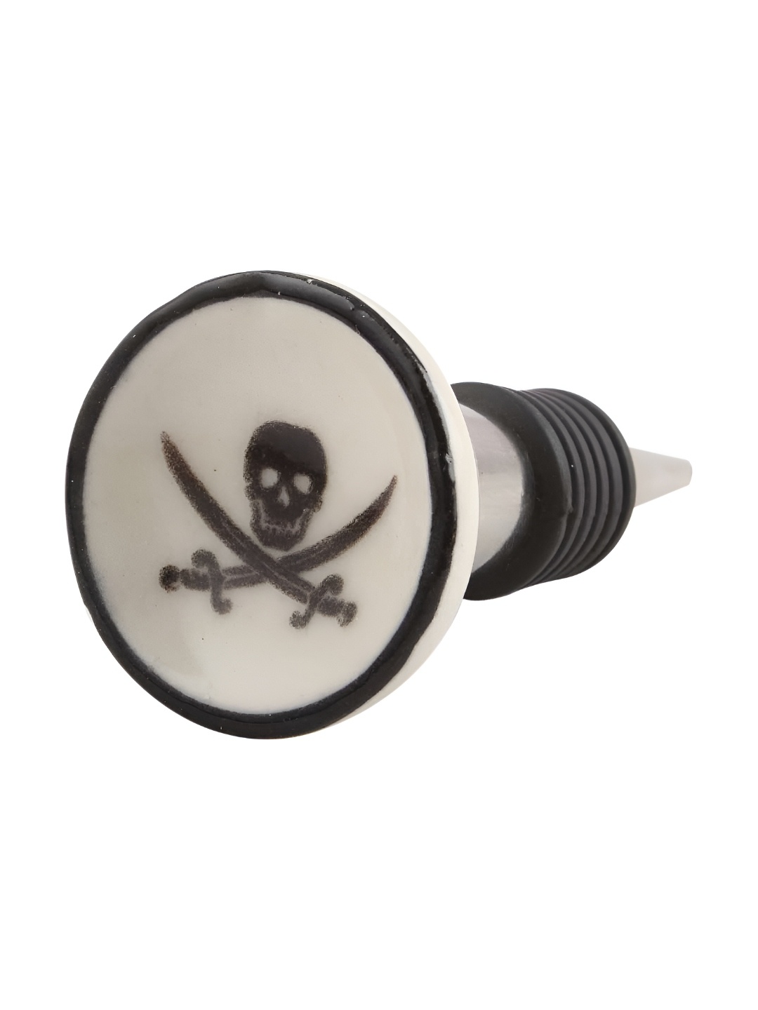 

Indianshelf Black & White Printed Ceramic Wine Bottle Stopper