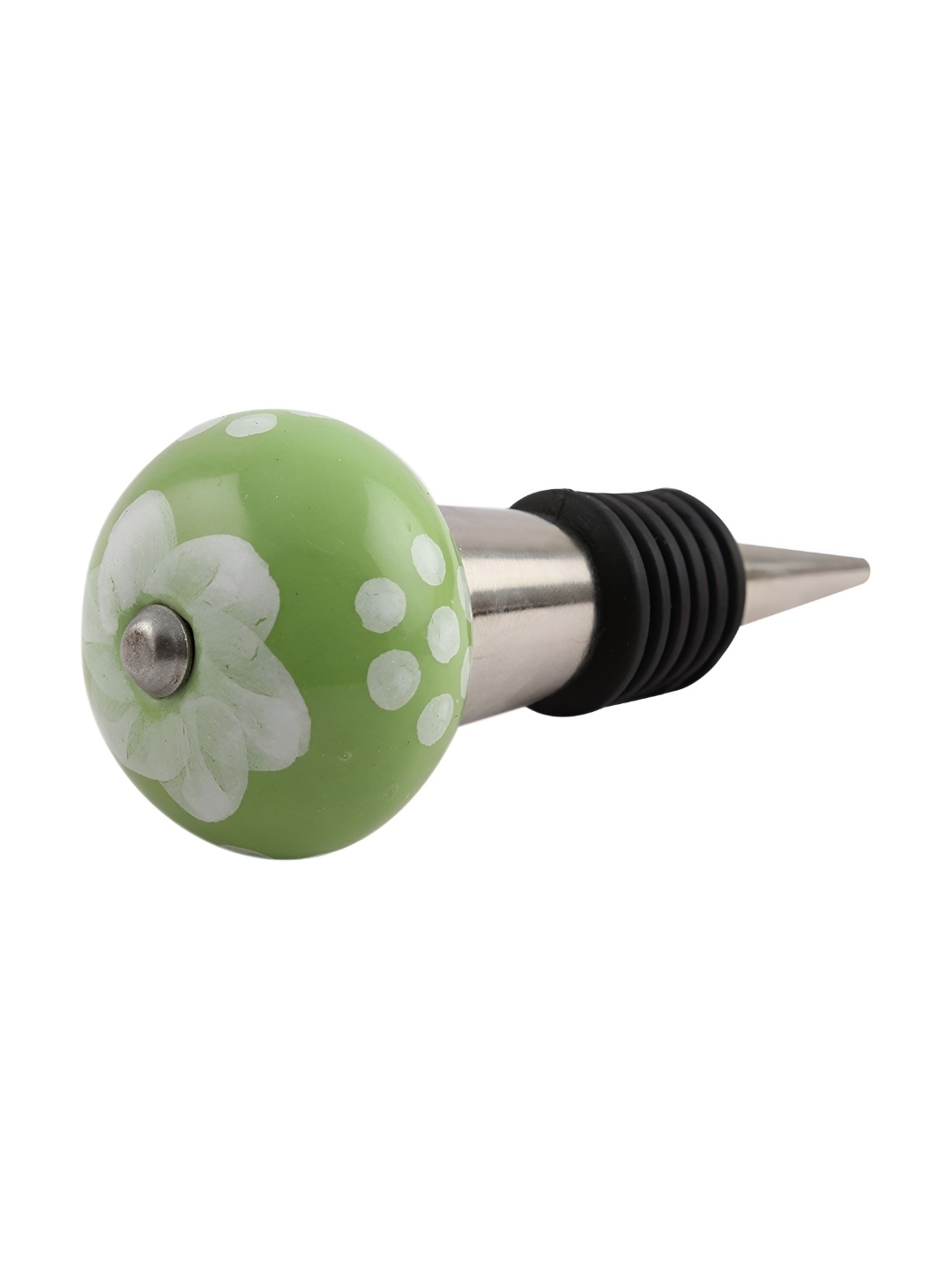 

Indianshelf Green and White Floral Printed Ceramic Wine Bottle Stopper