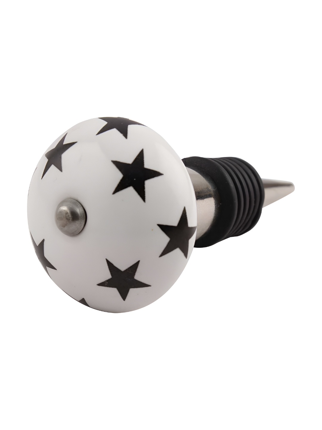 

Indianshelf Black & White Printed Ceramic Wine Bottle Stopper