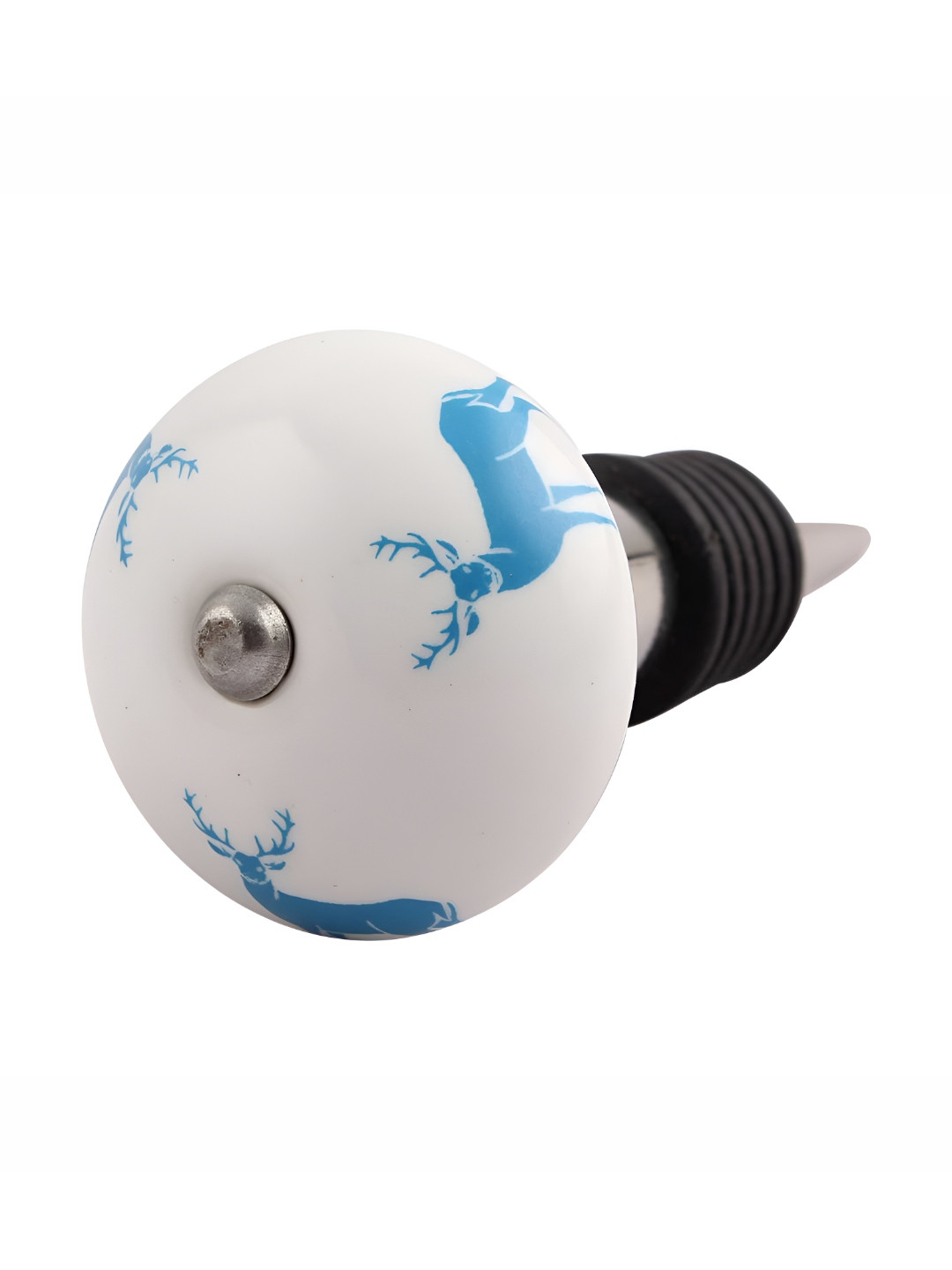 

Indianshelf Turquoise Blue & White Printed Ceramic Leak-proof Wine Bottle Stopper