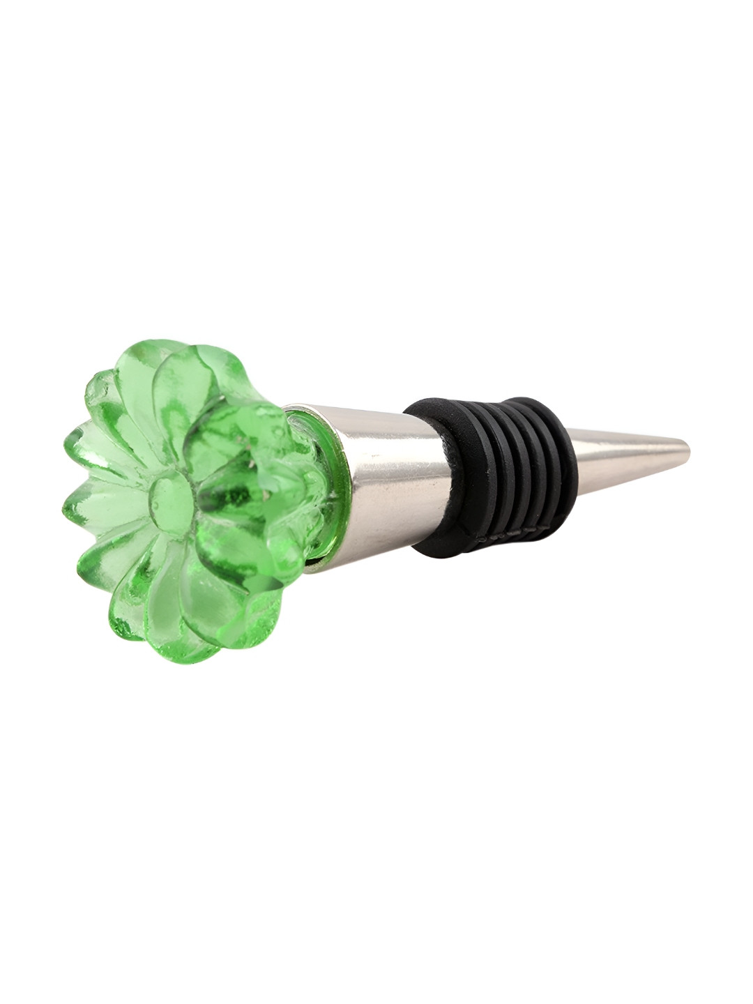 

Indianshelf Green Textured Glass Sunflower Wine Bottle Stopper