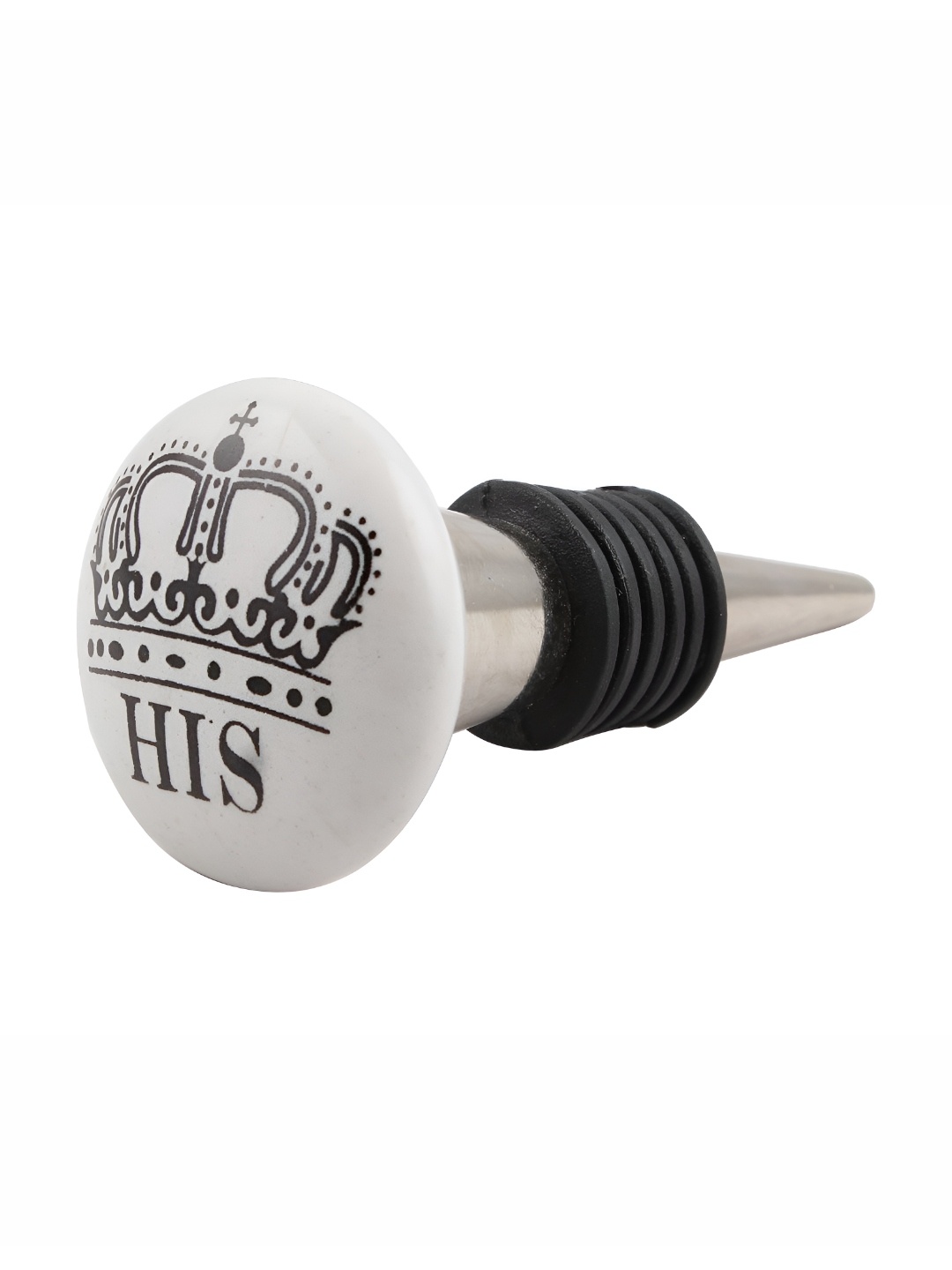 

Indianshelf Black & White Printed Ceramic Wine Bottle Stopper