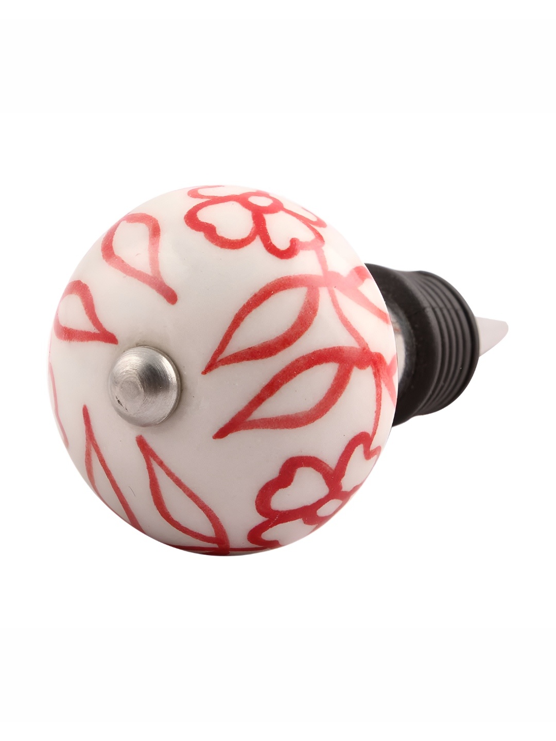 

Indianshelf Red & White Floral Printed Ceramic Wine Bottle Stopper