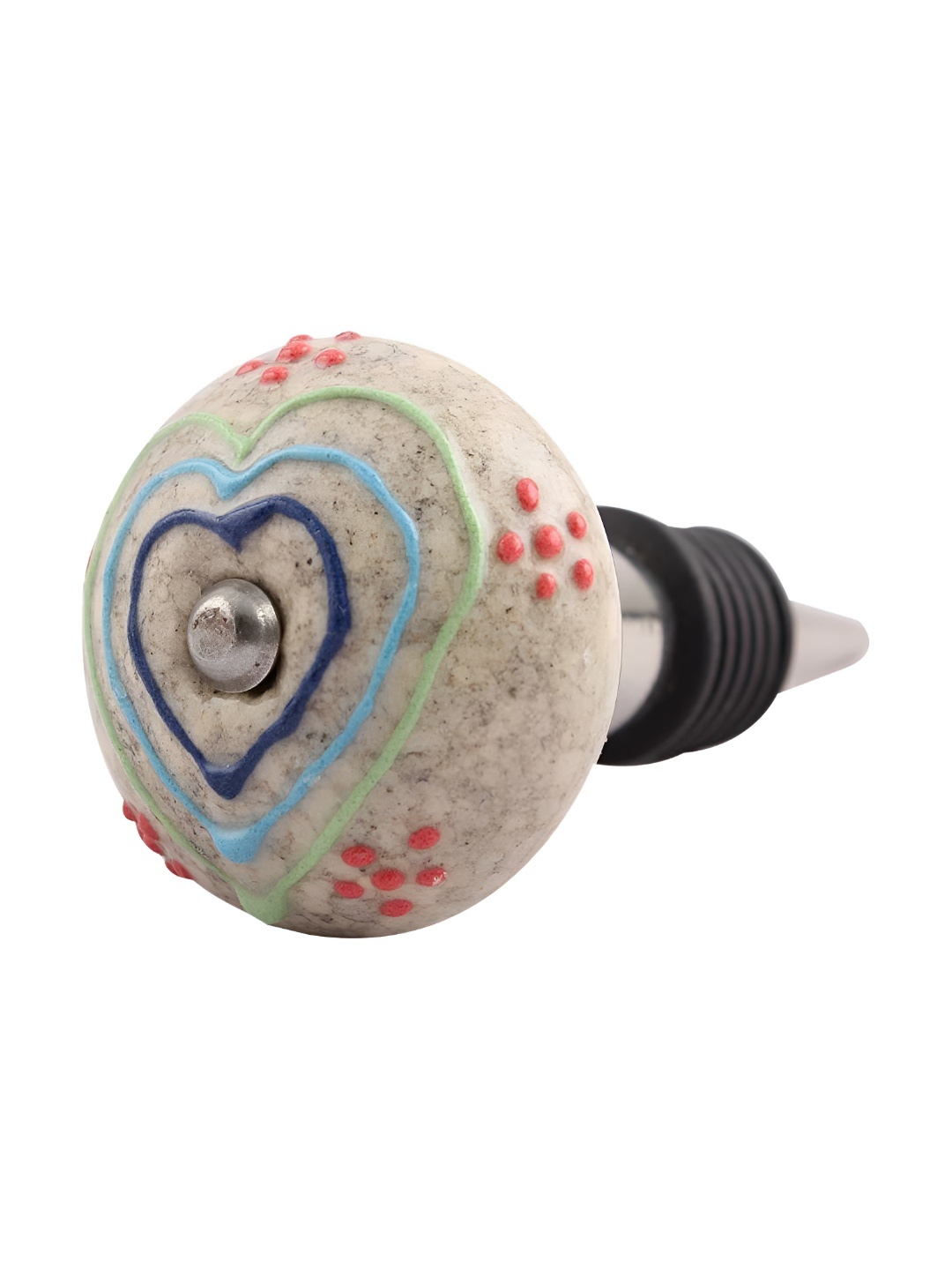 

Indianshelf Beige & Red Crackle Printed Ceramic Wine Bottle Stopper