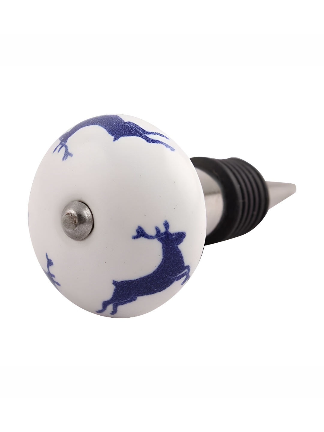 

Indianshelf Blue & White Printed Ceramic Wine Bottle Stopper
