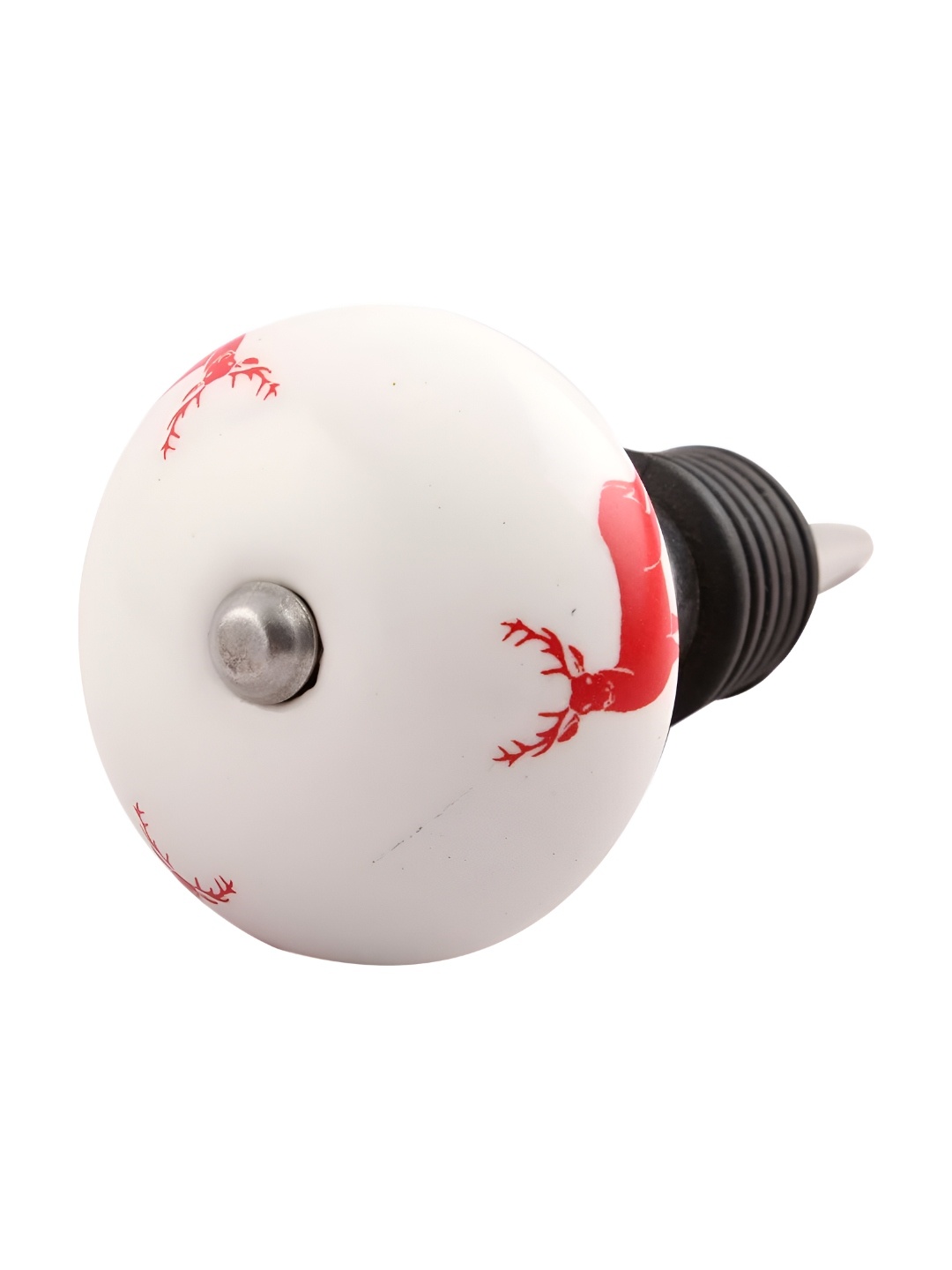 

Indianshelf Gloriosa Red and White Animal Printed Ceramic Wine Bottle Stopper