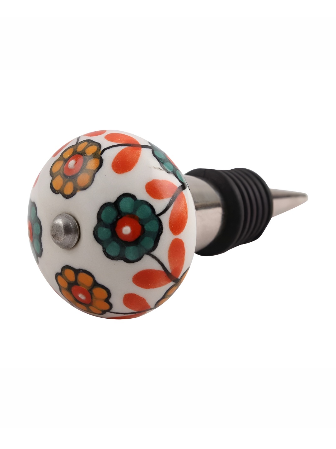 

Indianshelf Green and White Sunflower Printed Ceramic Wine Bottle Stopper