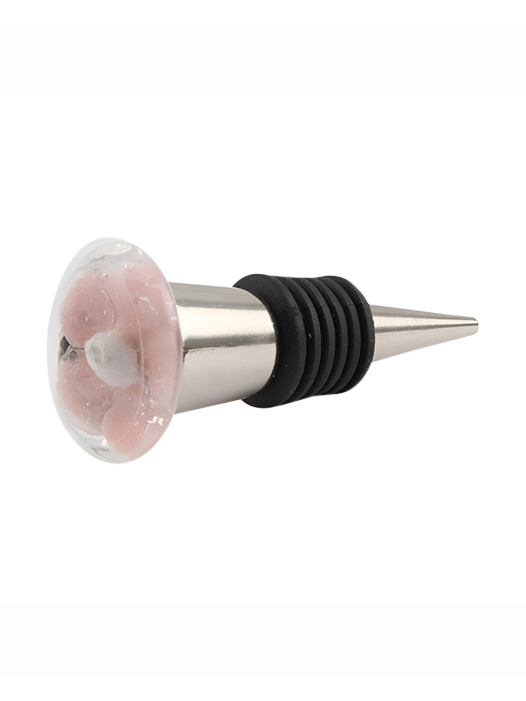 

Indianshelf Pink & Silver Toned Glass Wine Bottle Stopper