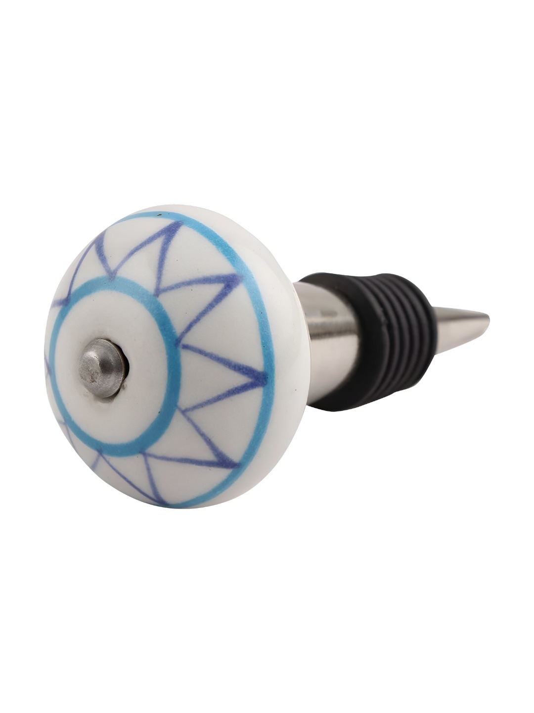 

Indianshelf Blue & White Printed Ceramic Wine Bottle Stopper