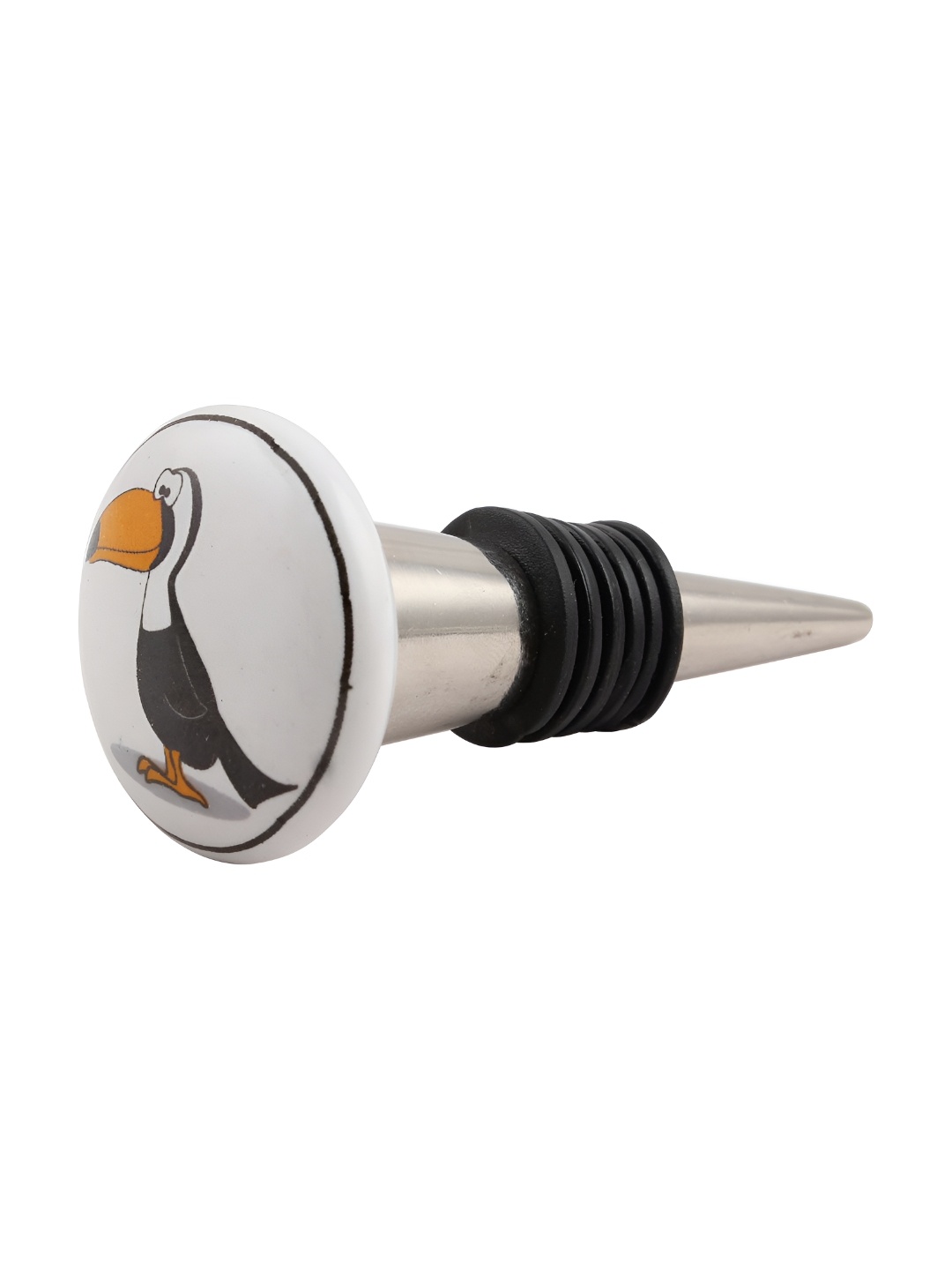 

Indianshelf White and Black Penguin Printed Ceramic Wine Bottle Stopper