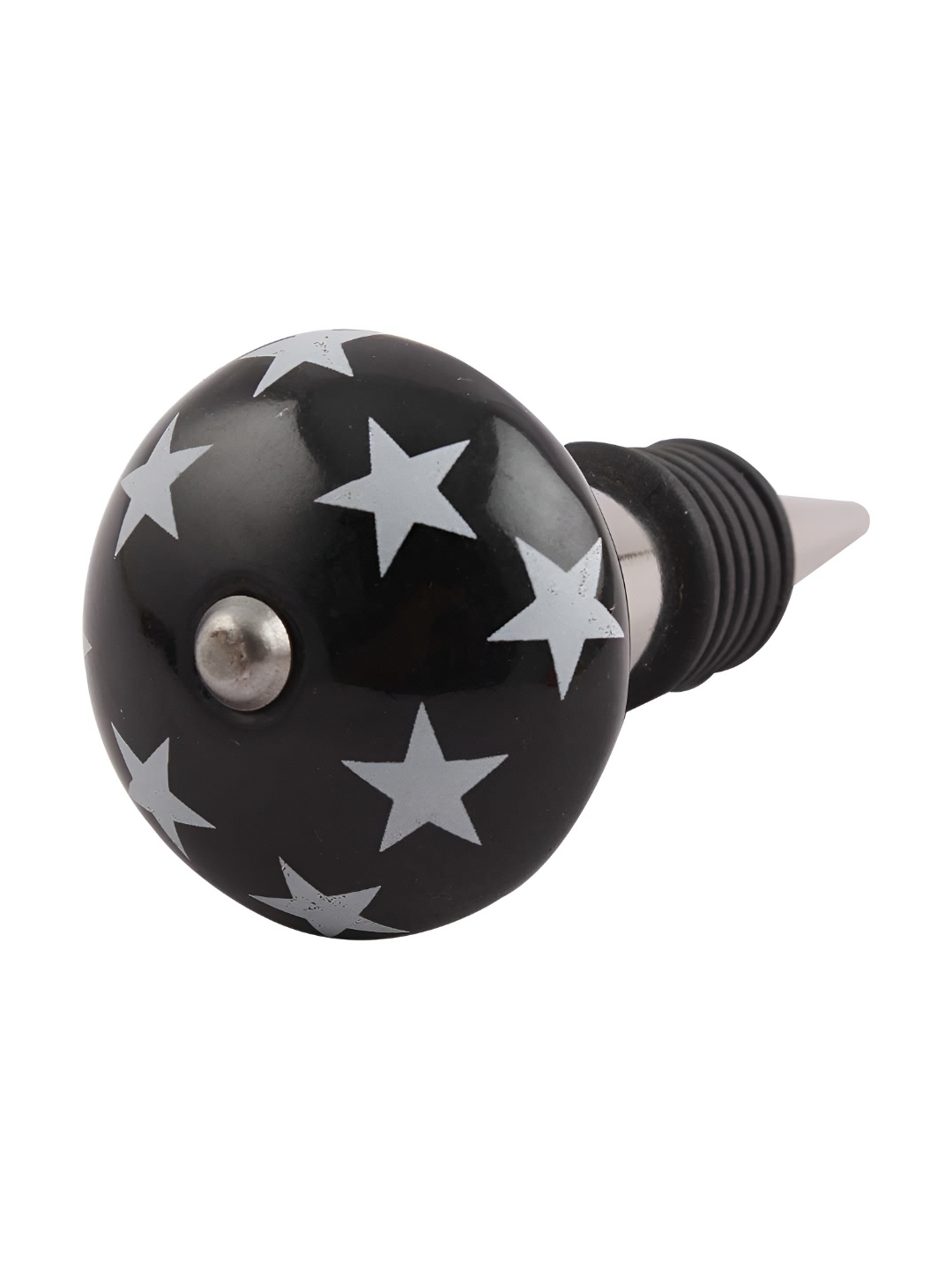 

Indianshelf Black & White Star Printed Bottle Stopper